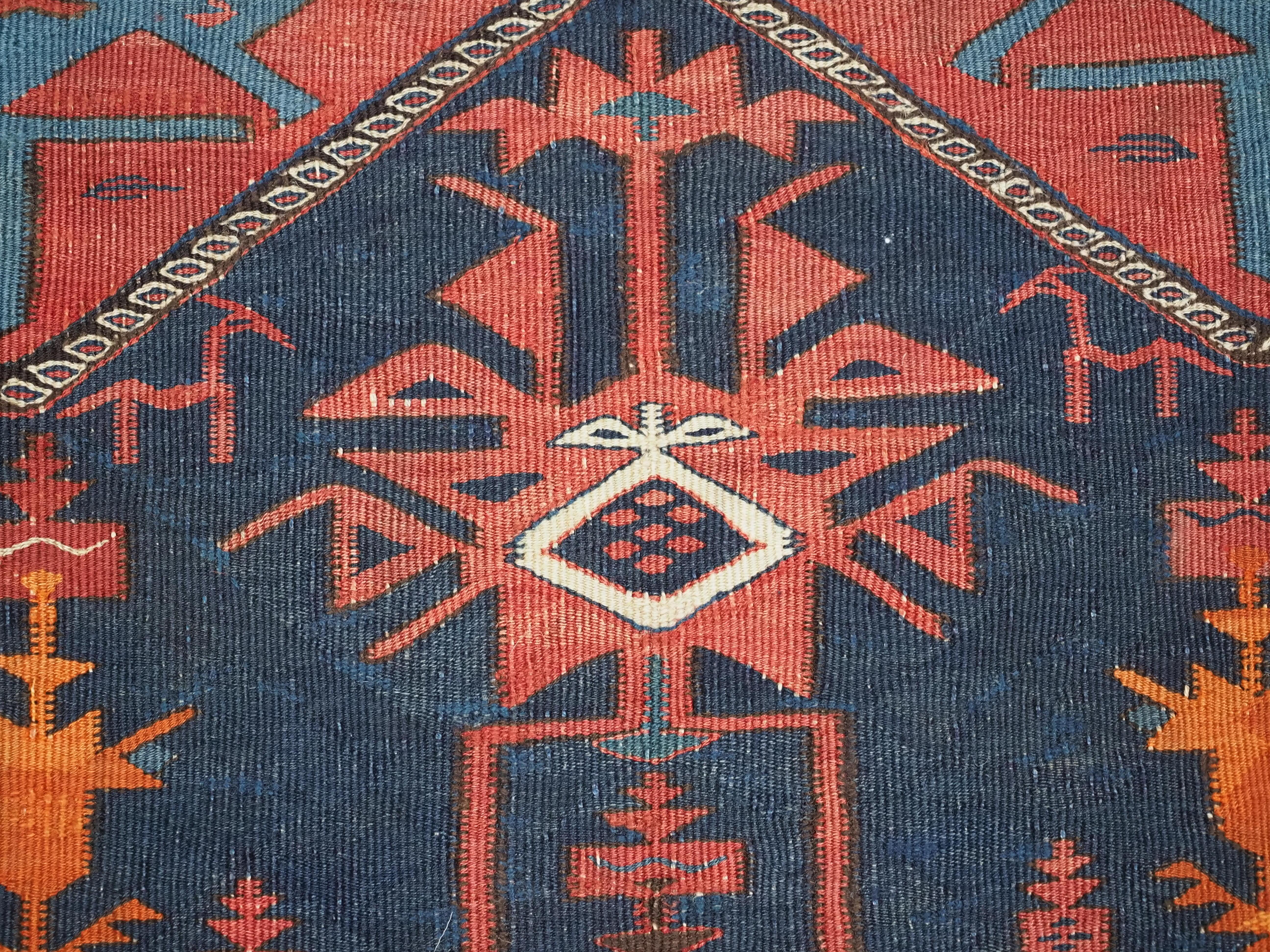 Antique East Caucasian Avar kilim of very large size..  Circa 1900. For Sale 10