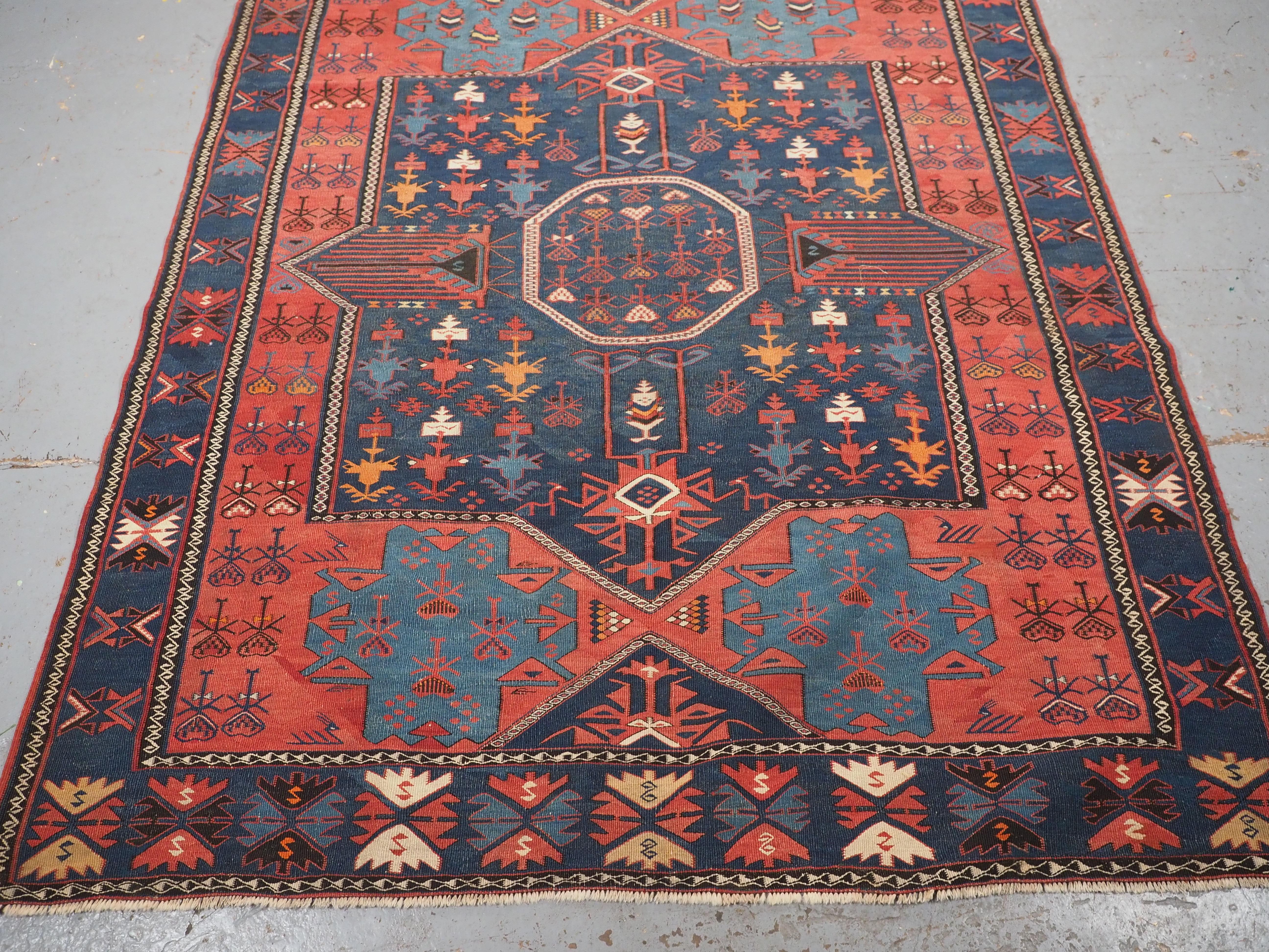 Antique East Caucasian Avar kilim of very large size..  Circa 1900. For Sale 12