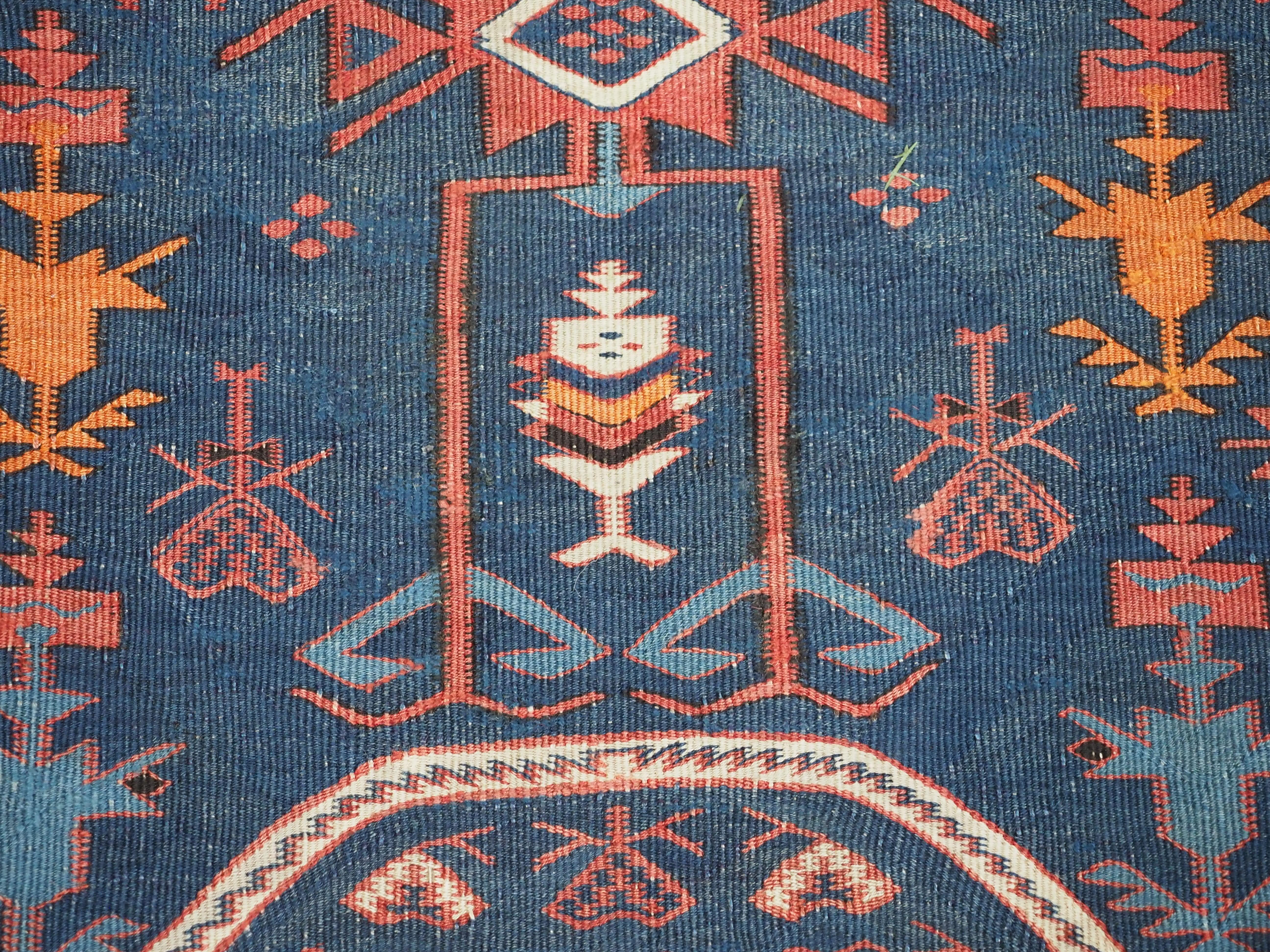 Antique East Caucasian Avar kilim of very large size..  Circa 1900. For Sale 14