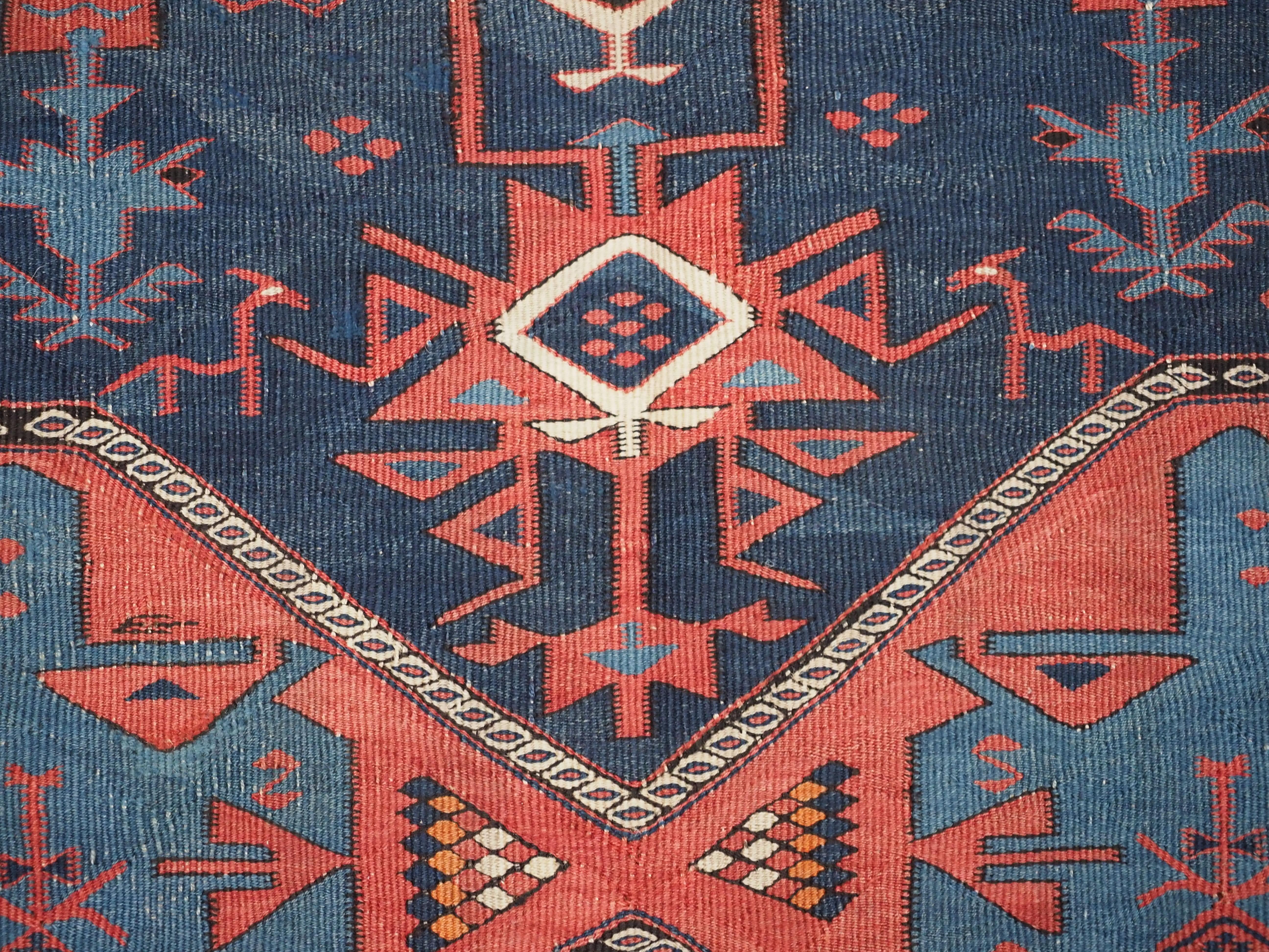 Antique East Caucasian Avar kilim of very large size..  Circa 1900. For Sale 15