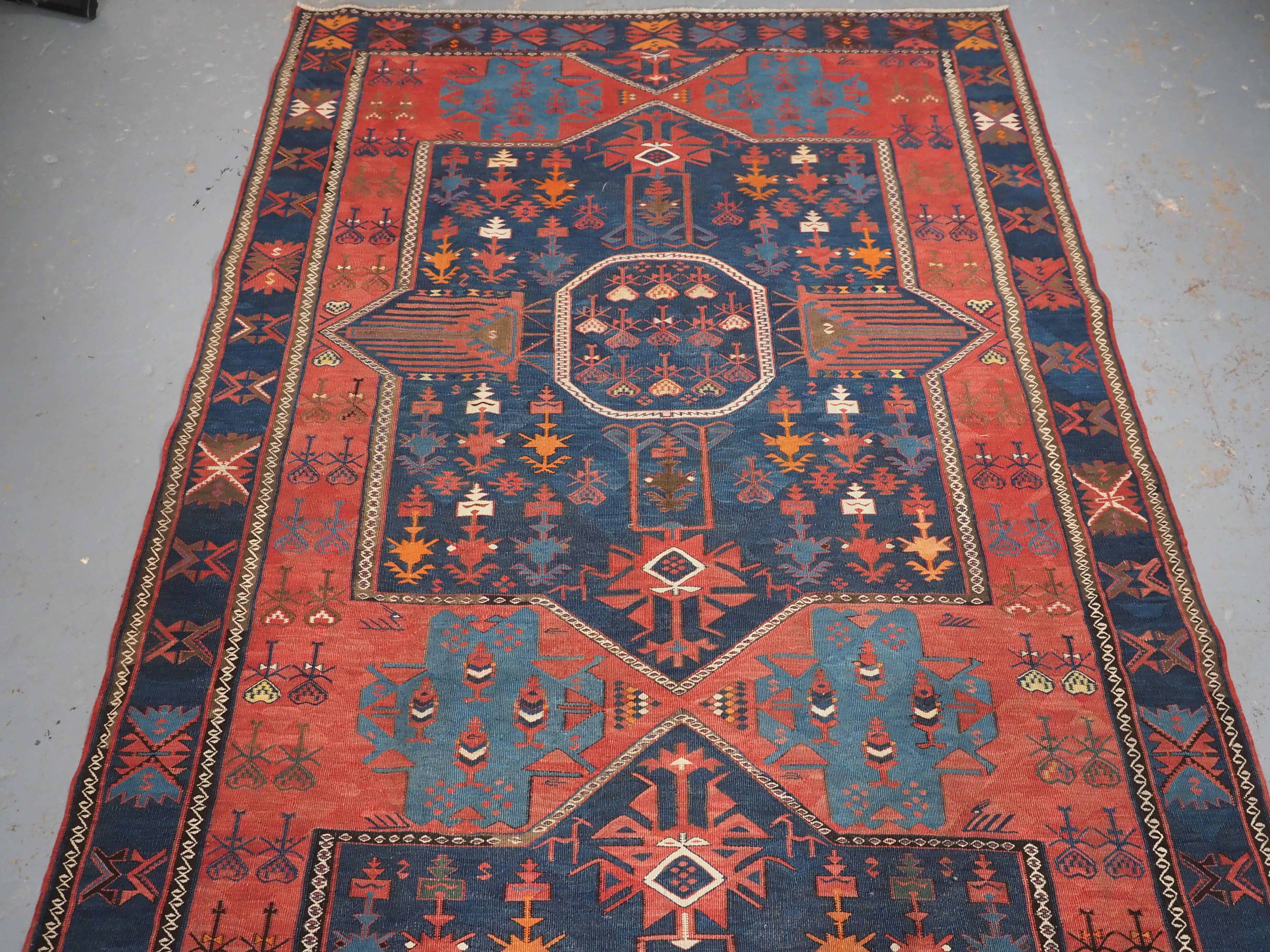 Antique East Caucasian Avar kilim of very large size..  Circa 1900. For Sale 1