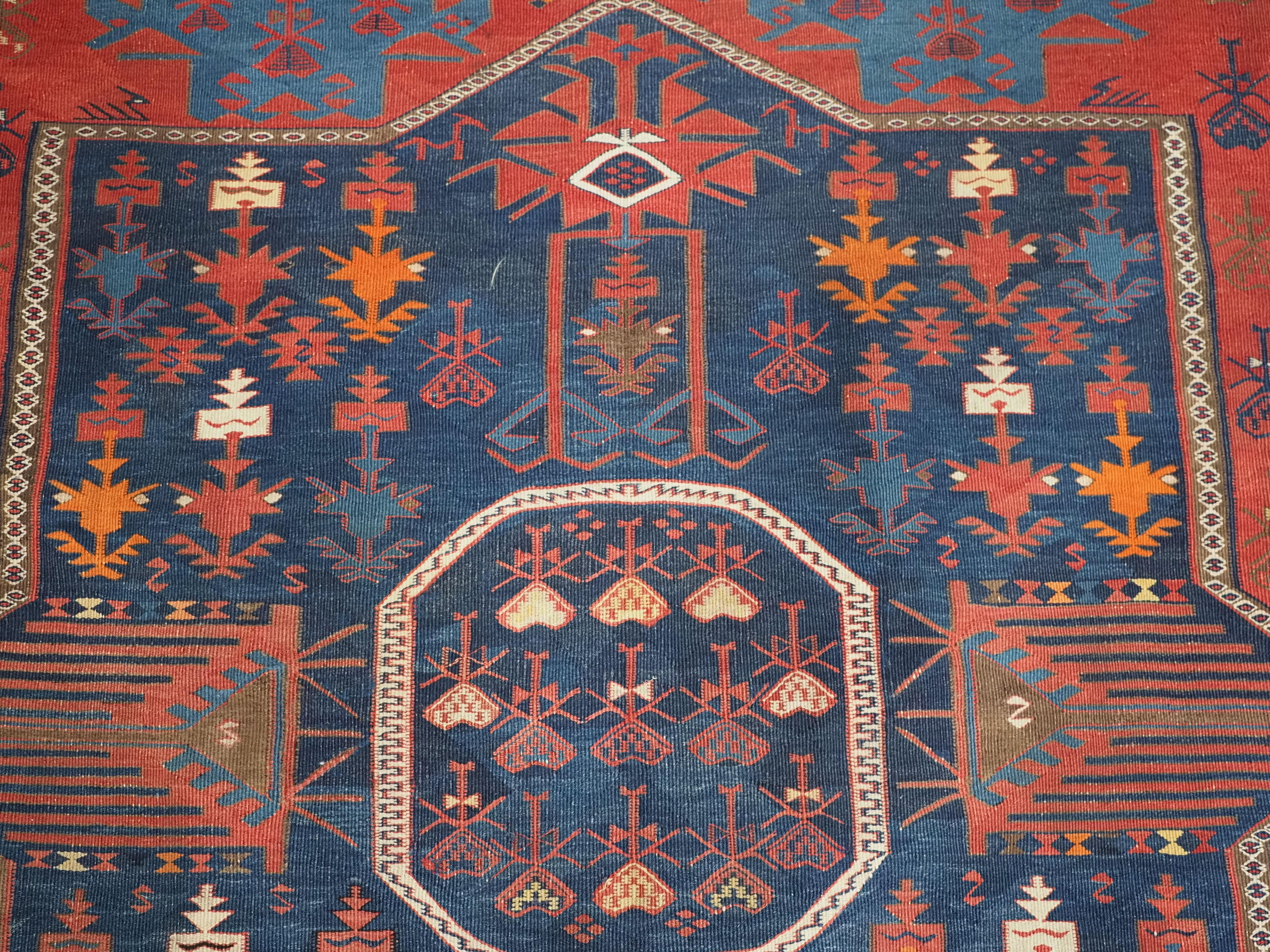 Antique East Caucasian Avar kilim of very large size..  Circa 1900. For Sale 4