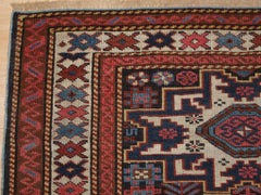 Antique East Caucasian Rug With Lesghi Star Design, Small Size, Circa 1900
