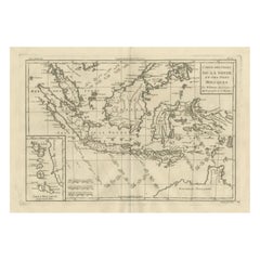 Antique East Indies Map by Rigobert Bonne, Copper Engraving, 1780