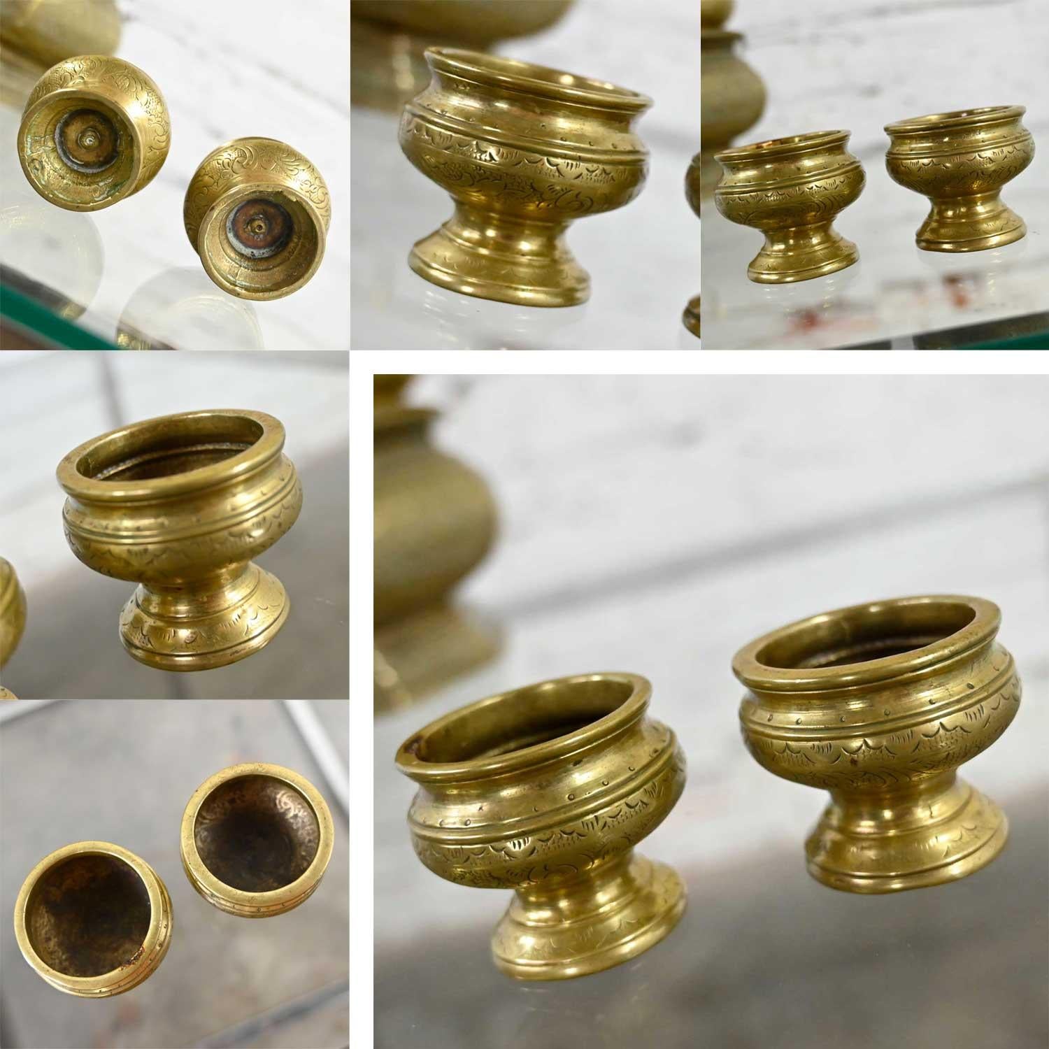 Vintage East Java Indonesian Brass Tepak Sireh Betel Nut Set 7 Pieces For Sale 1