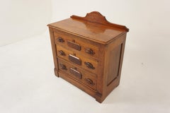 Antique East Lake Solid Walnut 3 Drawer Dresser, NightStand, America 1890, H1186