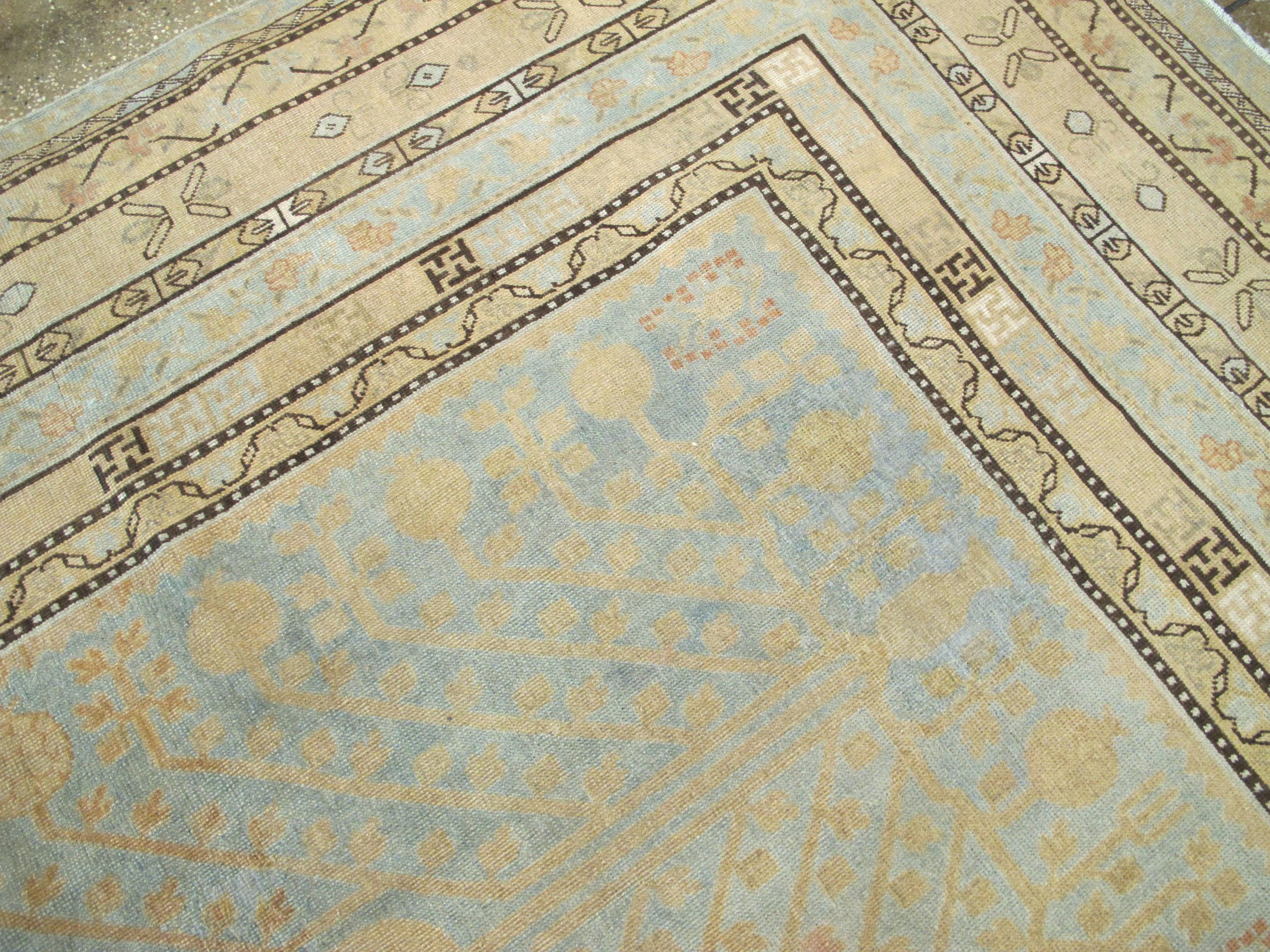 20th Century Antique East Turkestan Khotan Carpet