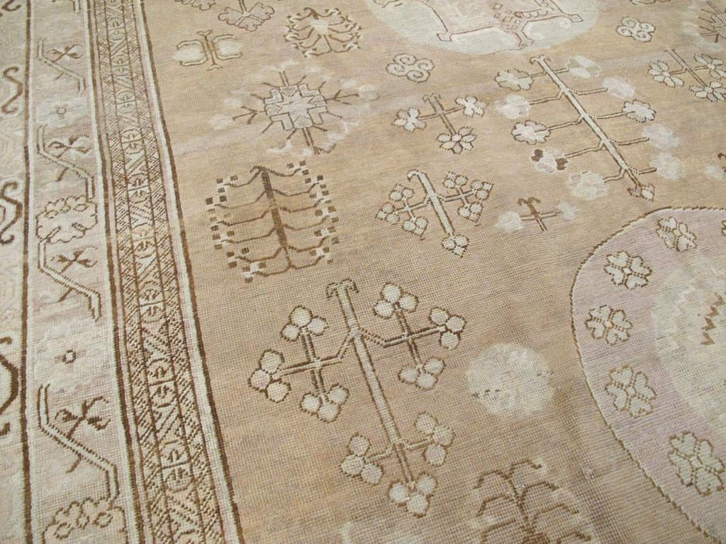 20th Century Antique East Turkestan Khotan Carpet