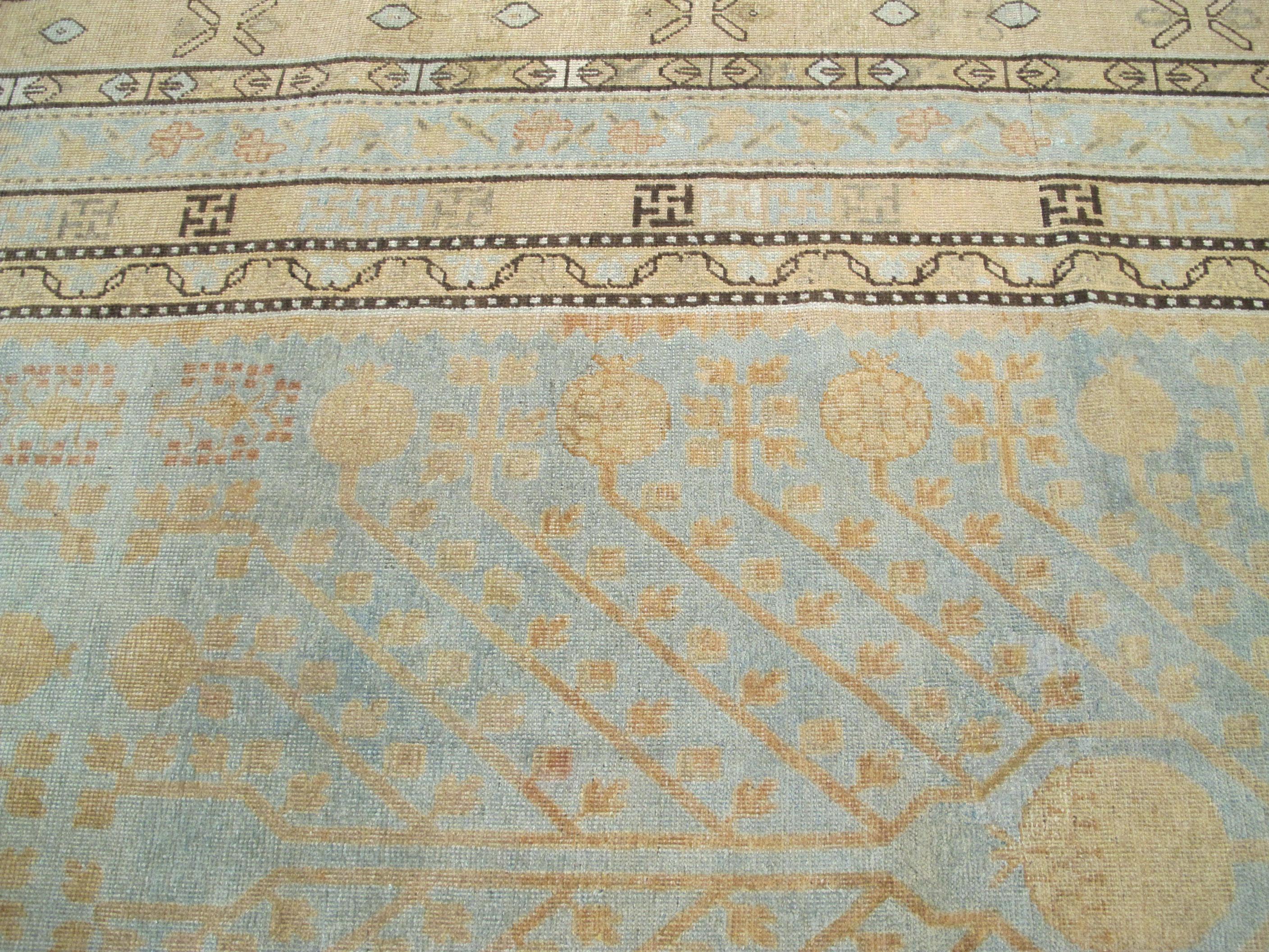 Wool Antique East Turkestan Khotan Carpet