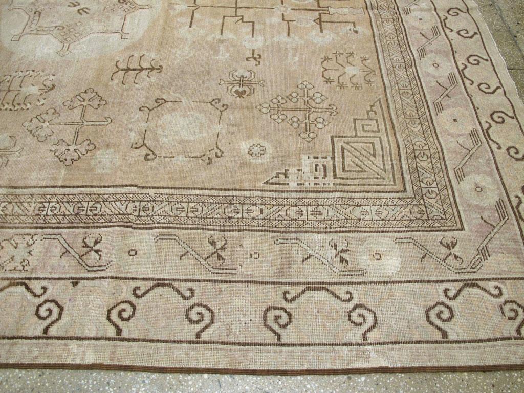 Antique East Turkestan Khotan Carpet 1