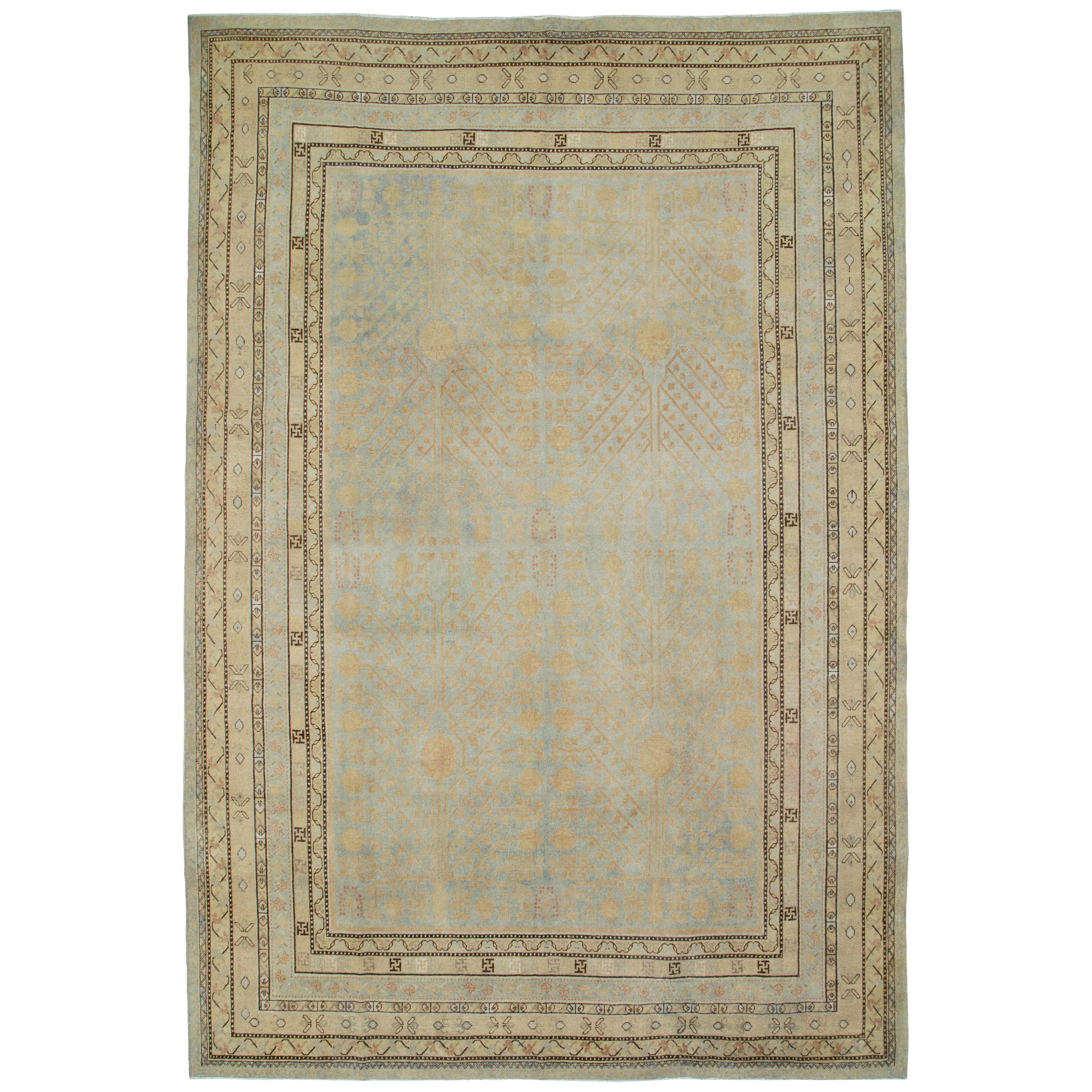 Antique East Turkestan Khotan Carpet