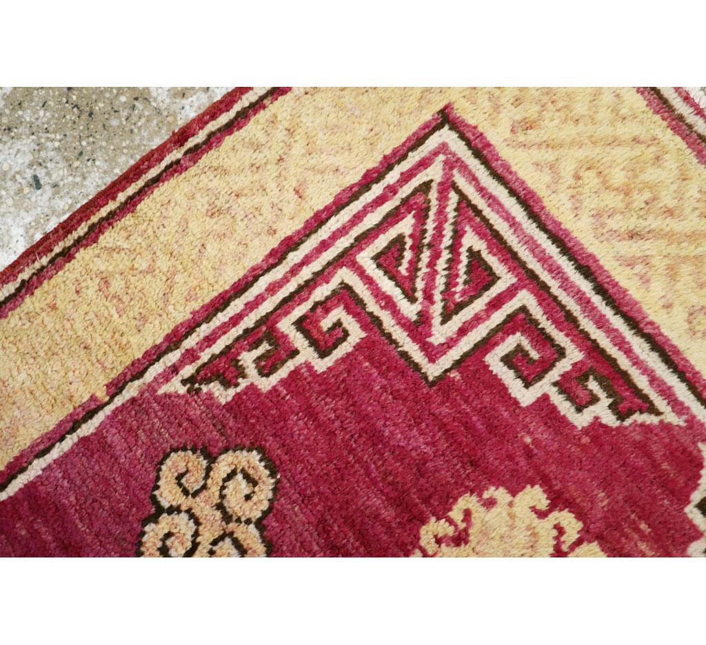 Wool Antique East Turkestan Khotan Rug For Sale