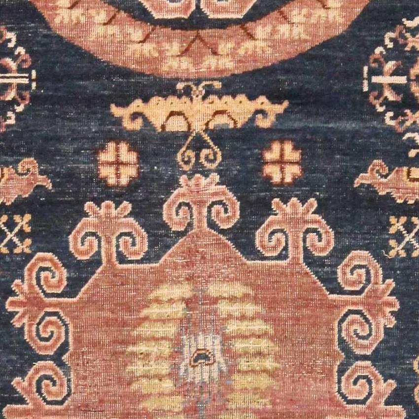 Antique East Turkestan Pomegranate Khotan Rug, Country of Origin: East Turkestan Rugs, Circa date: 1900. Size: 7 ft 4 in x 14 ft 4 in (2.24 m x 4.37 m)