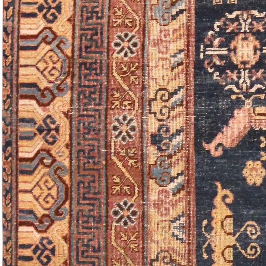 East Turkestani Antique East Turkestan Khotan Rug. 7 ft 4 in x 14 ft 4 in For Sale
