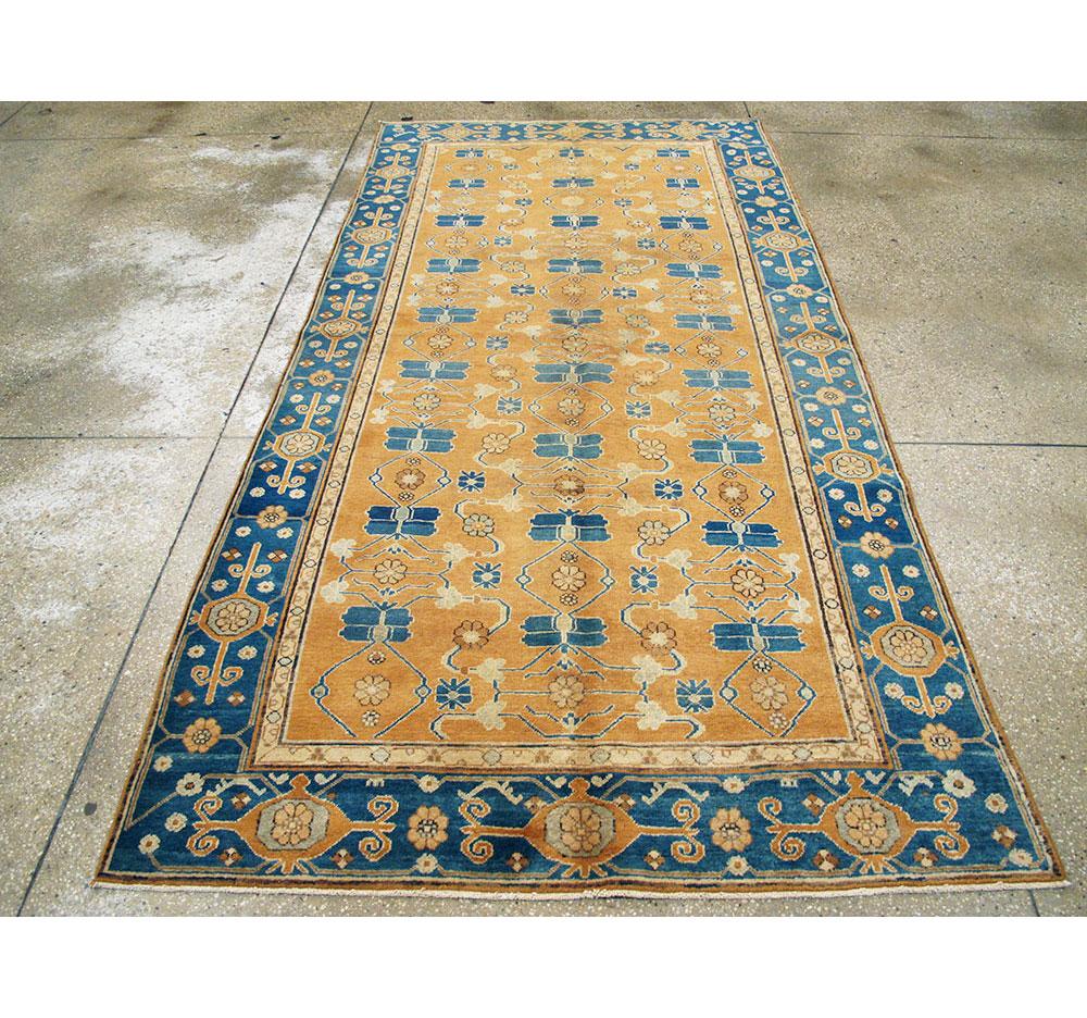 Antique East Turkestan Samarkand Rug In Fair Condition For Sale In New York, NY