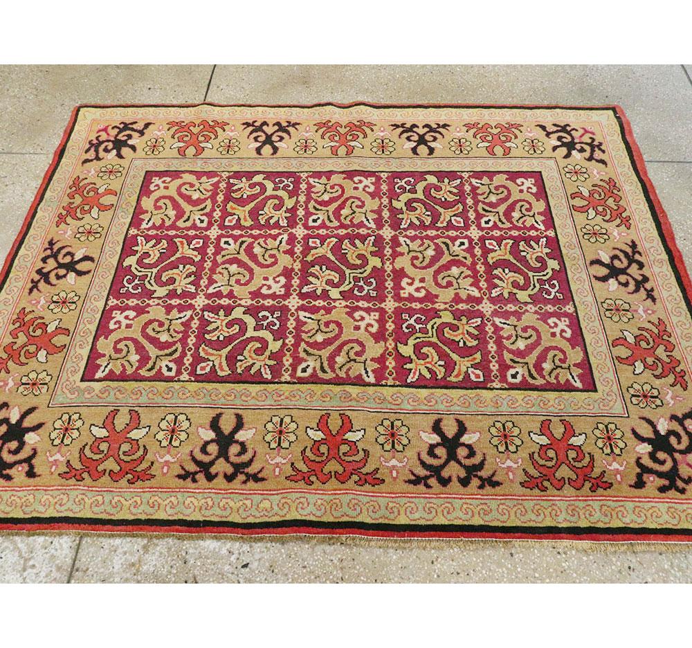 Antique East Turkestan Samarkand Rug In Good Condition For Sale In New York, NY