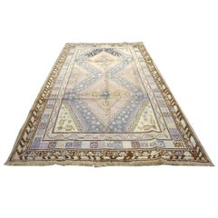 Antique East Turkestani Khotan Wool 5x10 Ivory & Taupe Handmade Gallery Rug