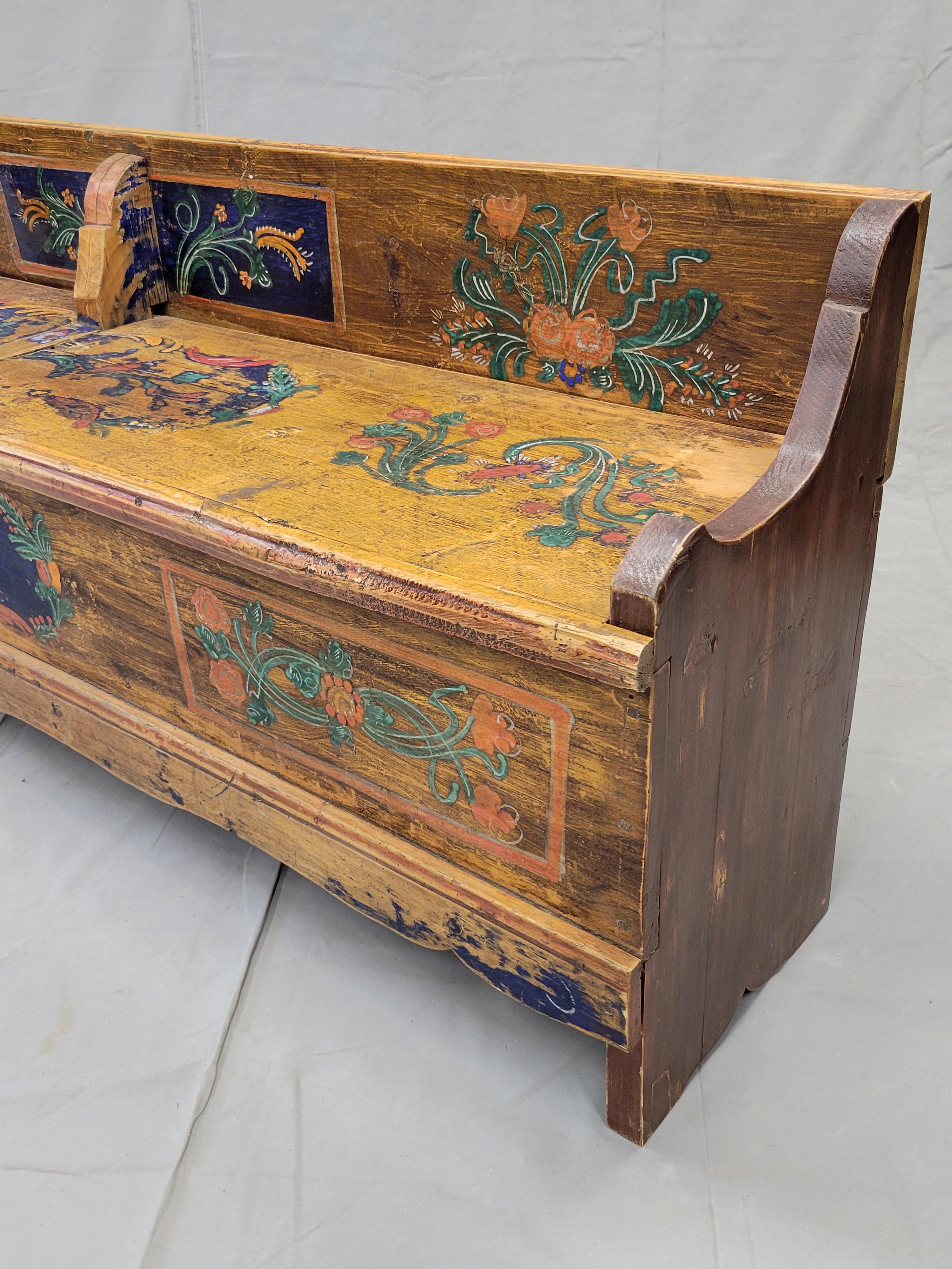 antique wooden storage bench