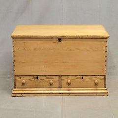 Antique Eastern European Natural Pine Blanket Chest