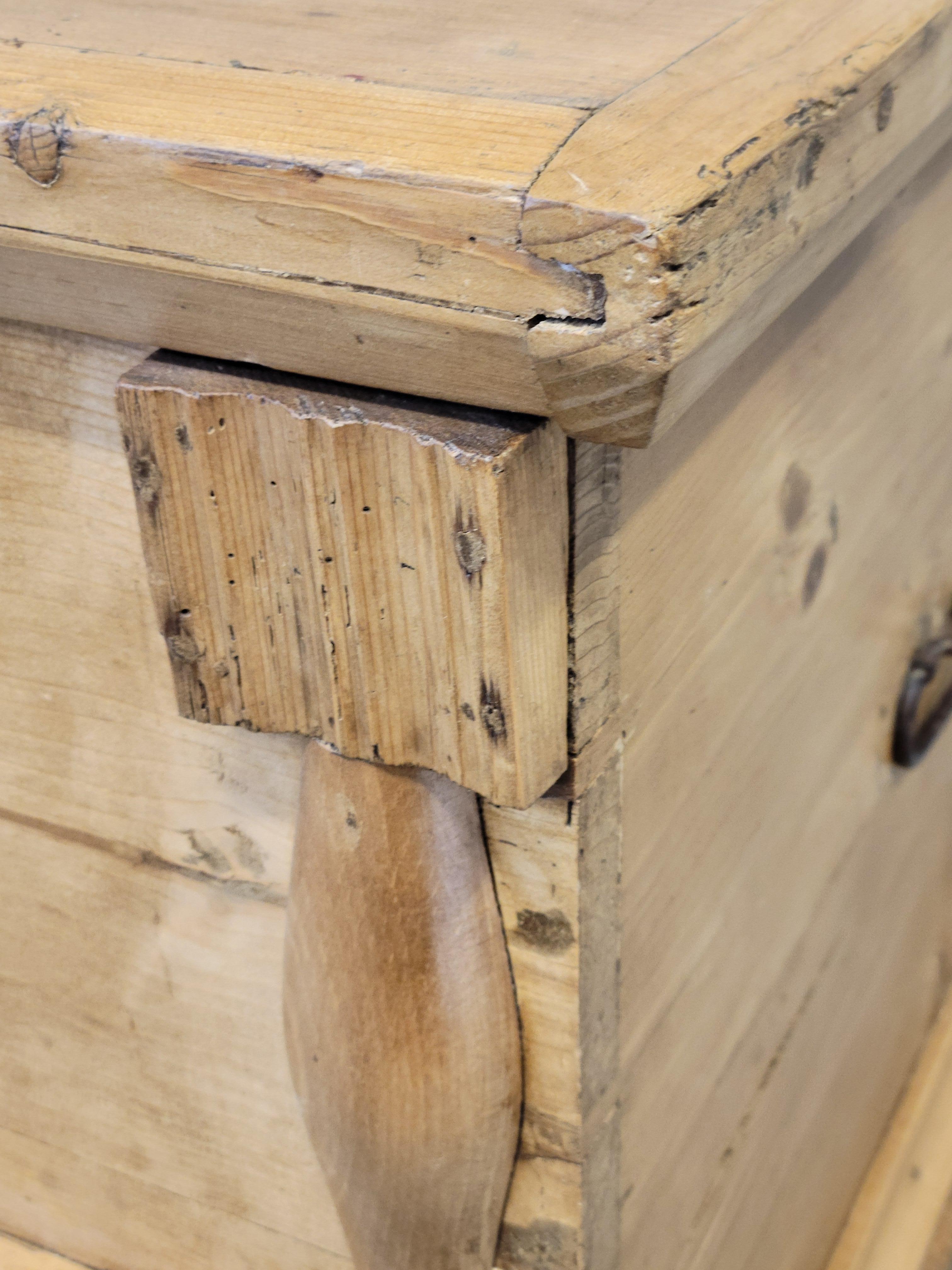 Antique Eastern European Natural Waxed Pine Blanket Chest For Sale 2