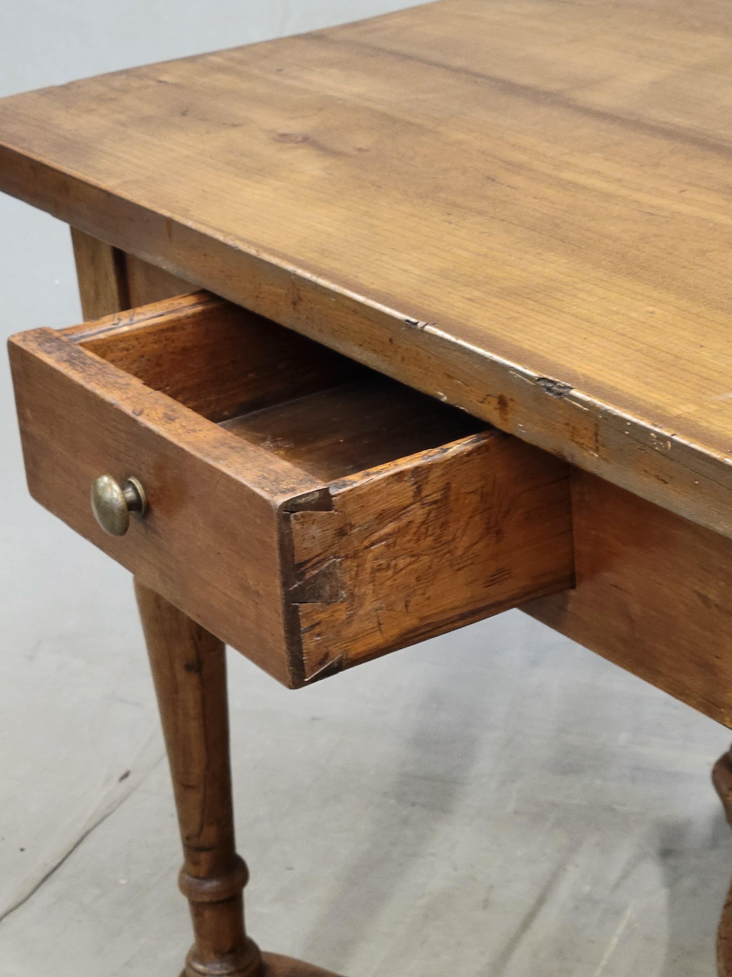 Rustic Antique Eastern European Pine and Beechwood Baker's Table Kitchen Island For Sale