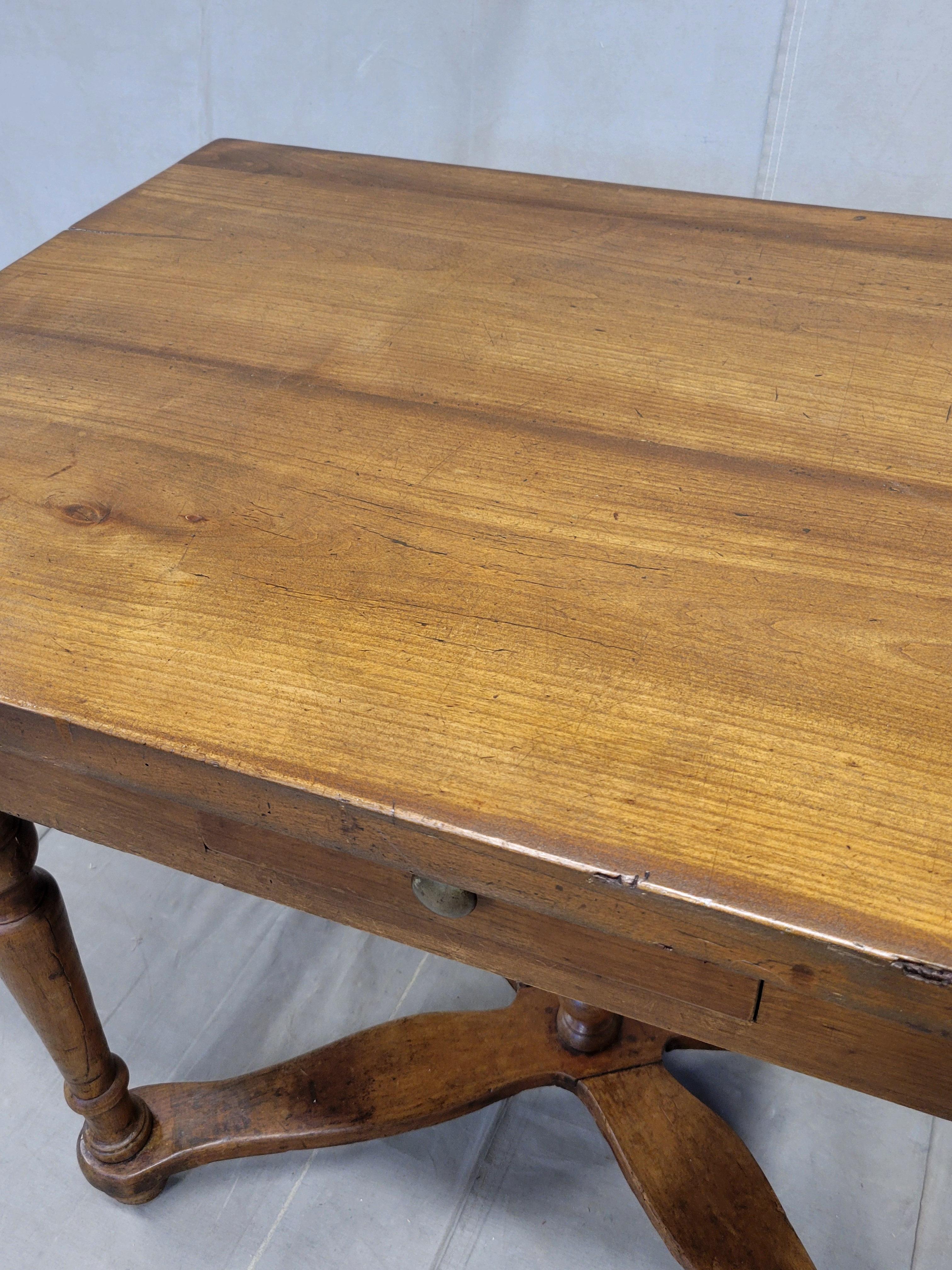 19th Century Antique Eastern European Pine and Beechwood Baker's Table Kitchen Island For Sale