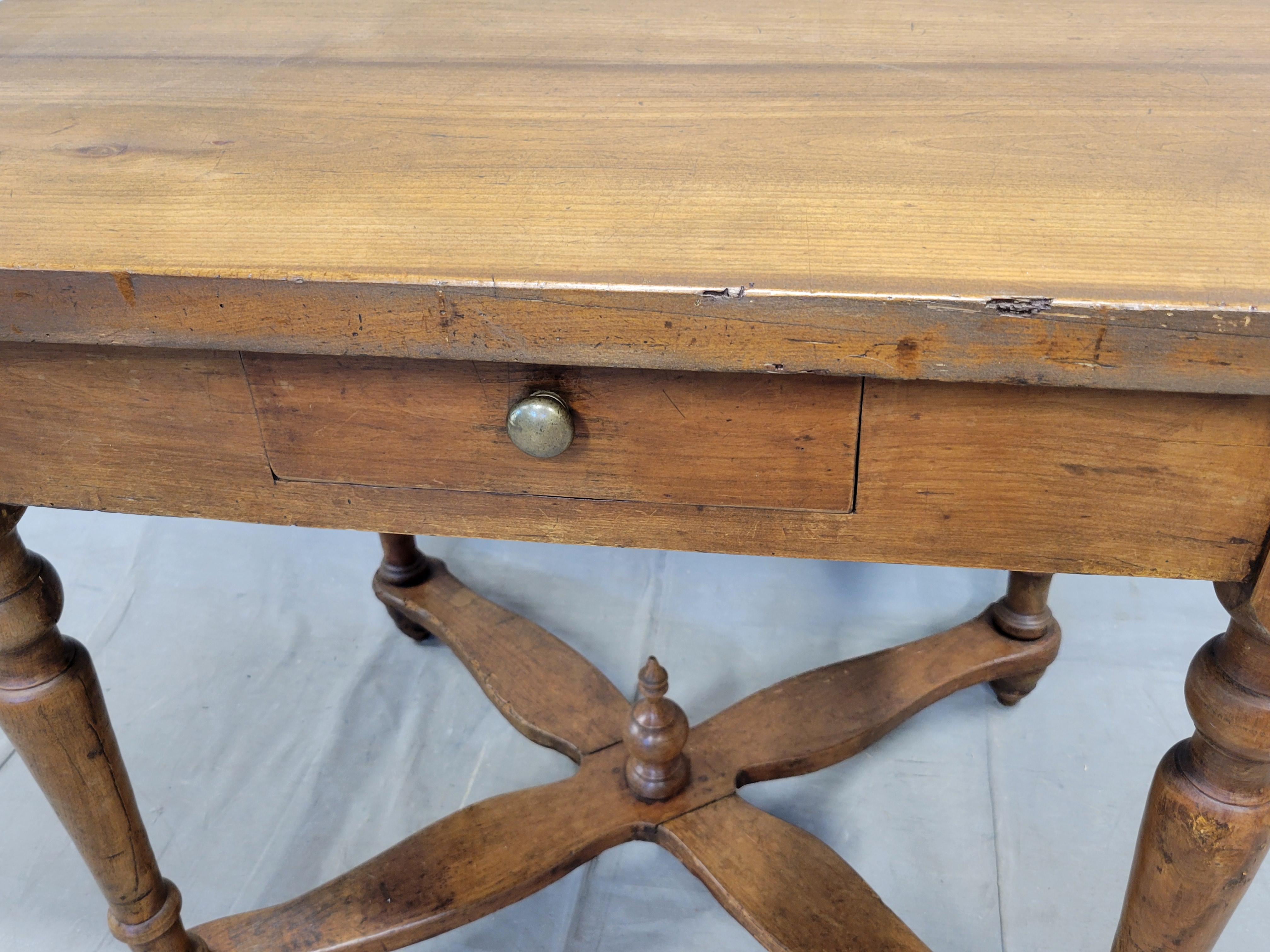 Antique Eastern European Pine and Beechwood Baker's Table Kitchen Island For Sale 1