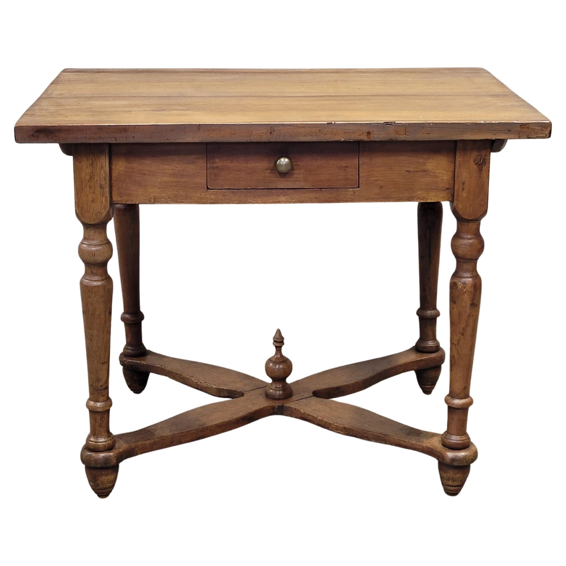 Antique Eastern European Pine and Beechwood Baker's Table Kitchen Island For Sale
