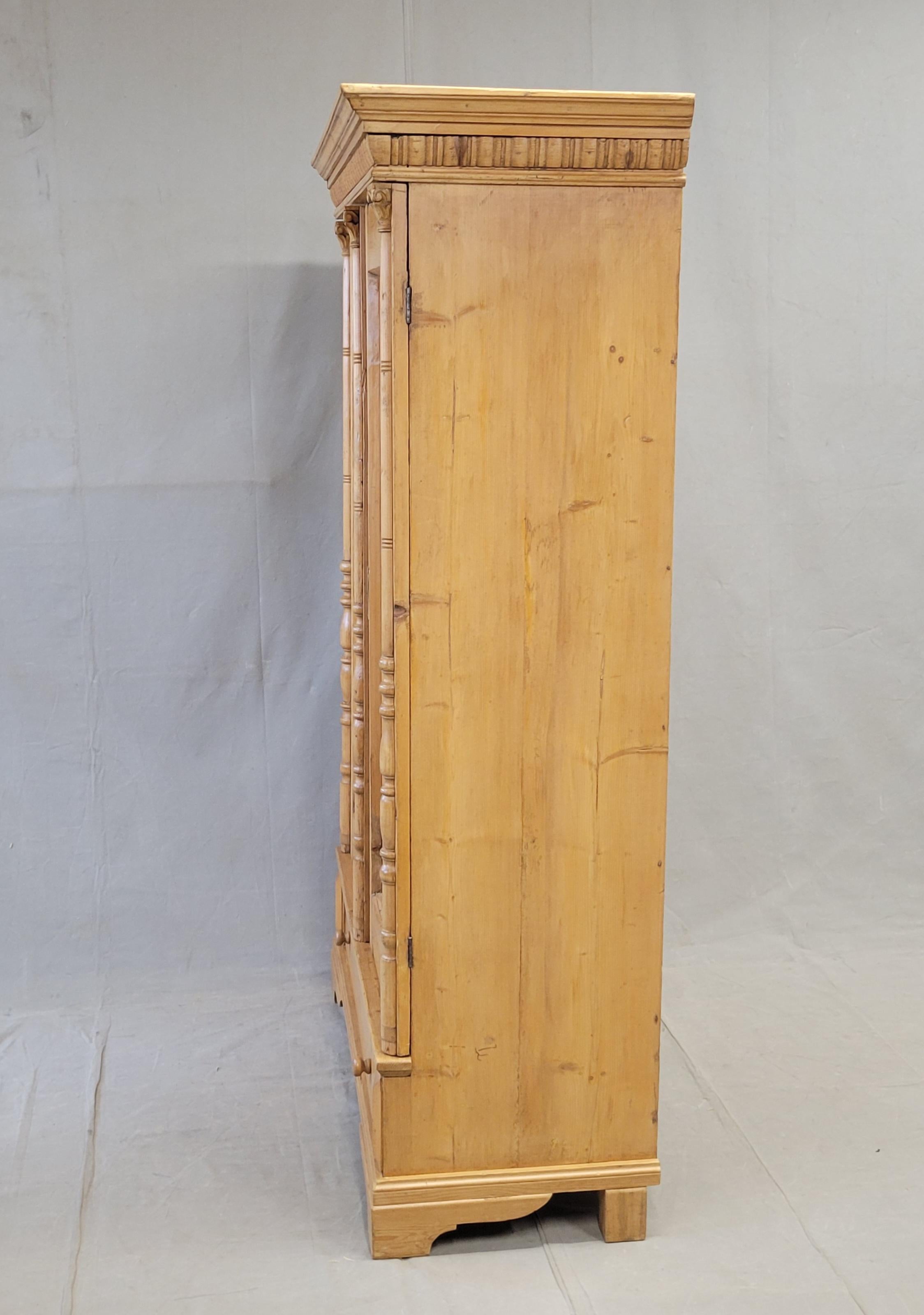 Antique Eastern European Pine Armoire Wardrobe With Shelves 6