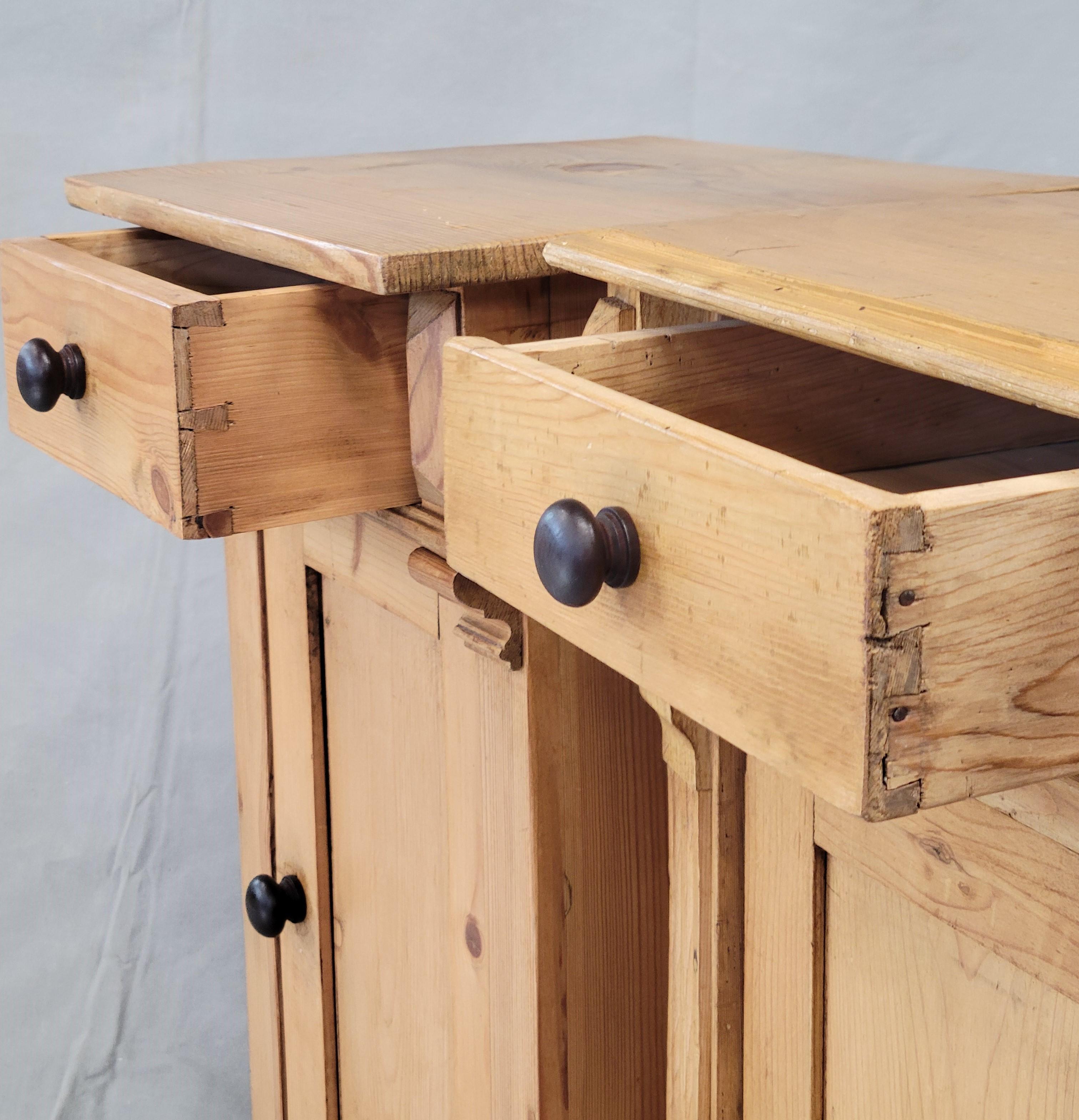 Edwardian Antique Eastern European Pine Nightstands - a Near Pair