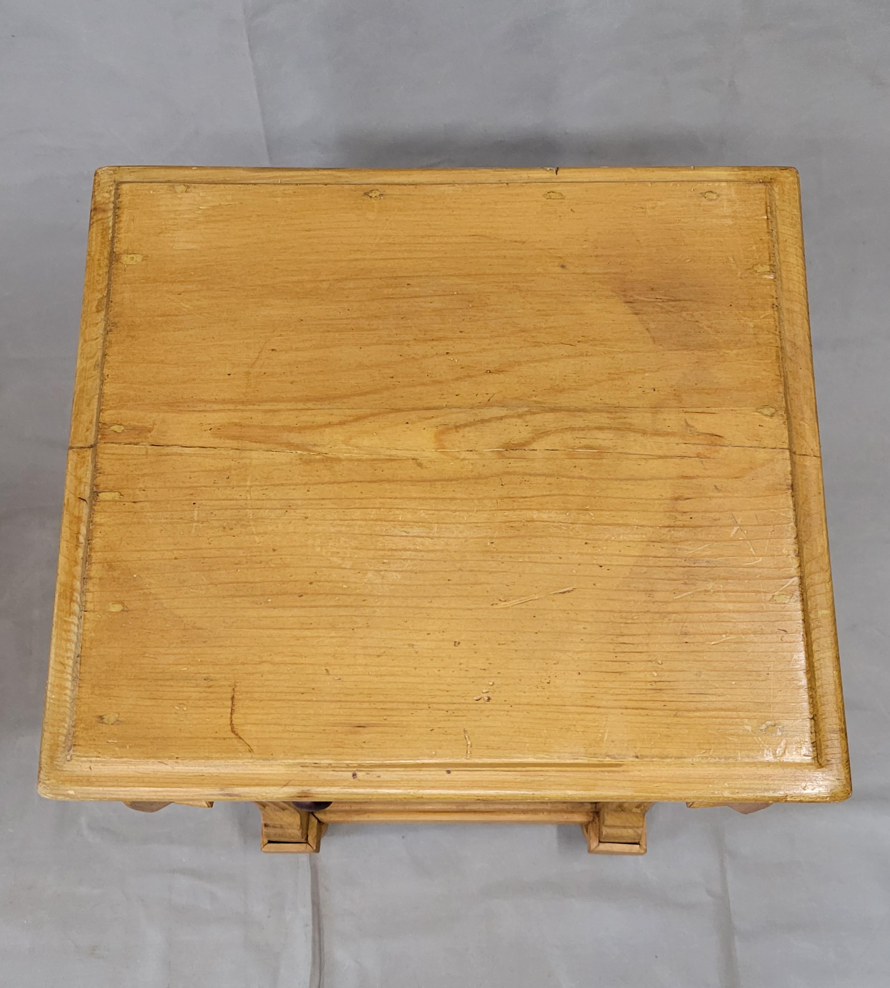 Antique Eastern European Pine Nightstands - a Near Pair In Good Condition In Centennial, CO