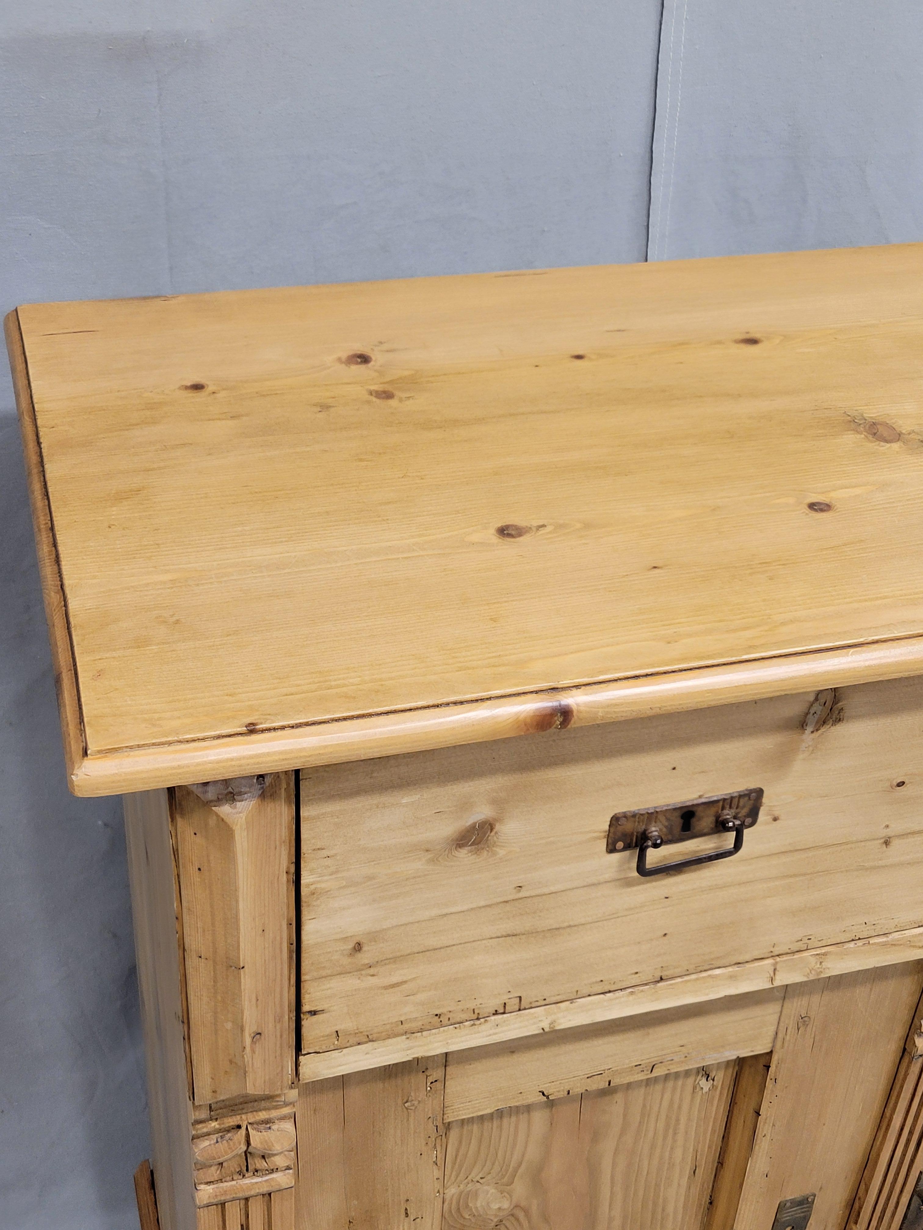 20th Century Antique Eastern European Rustic Pine Buffet