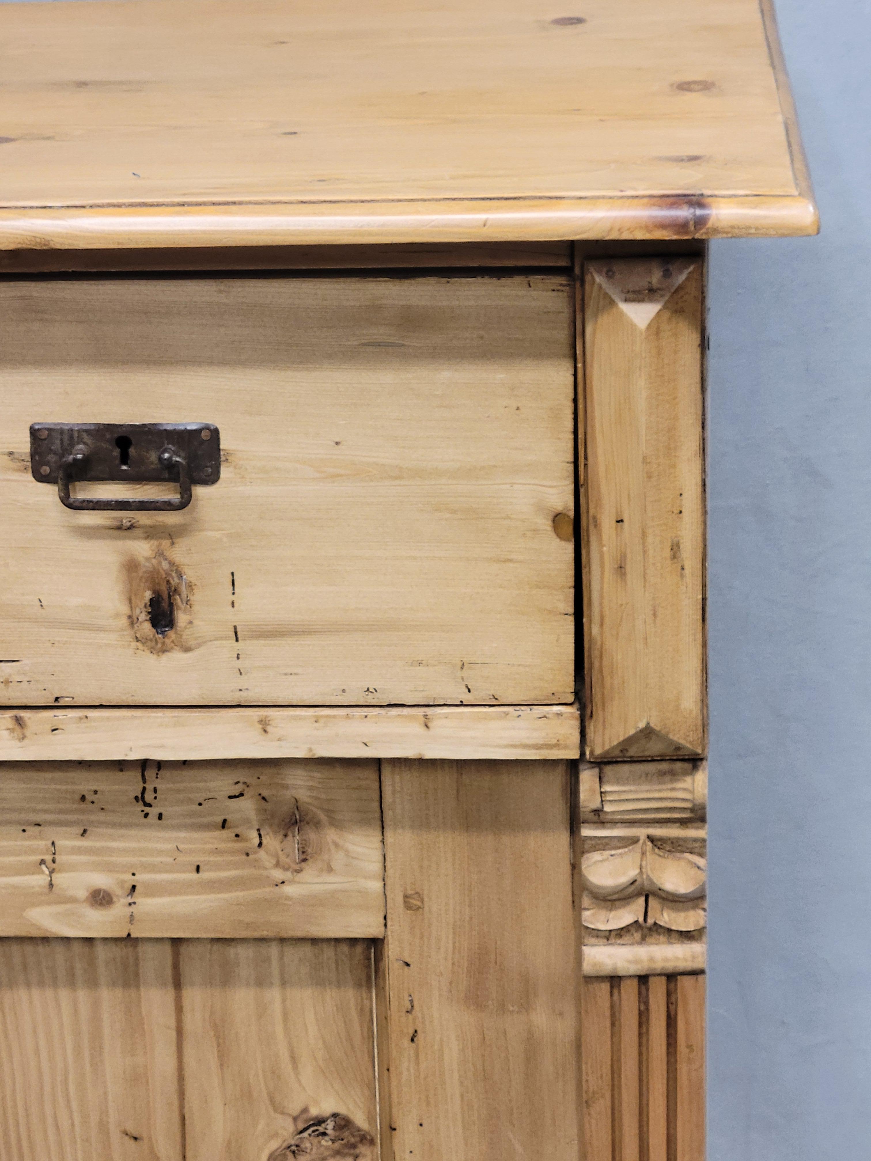 Antique Eastern European Rustic Pine Buffet 3