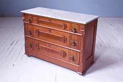 Antique 'Eastlake' Brooks Brothers Dresser in Walnut with Marble Top, U.S, 1890s