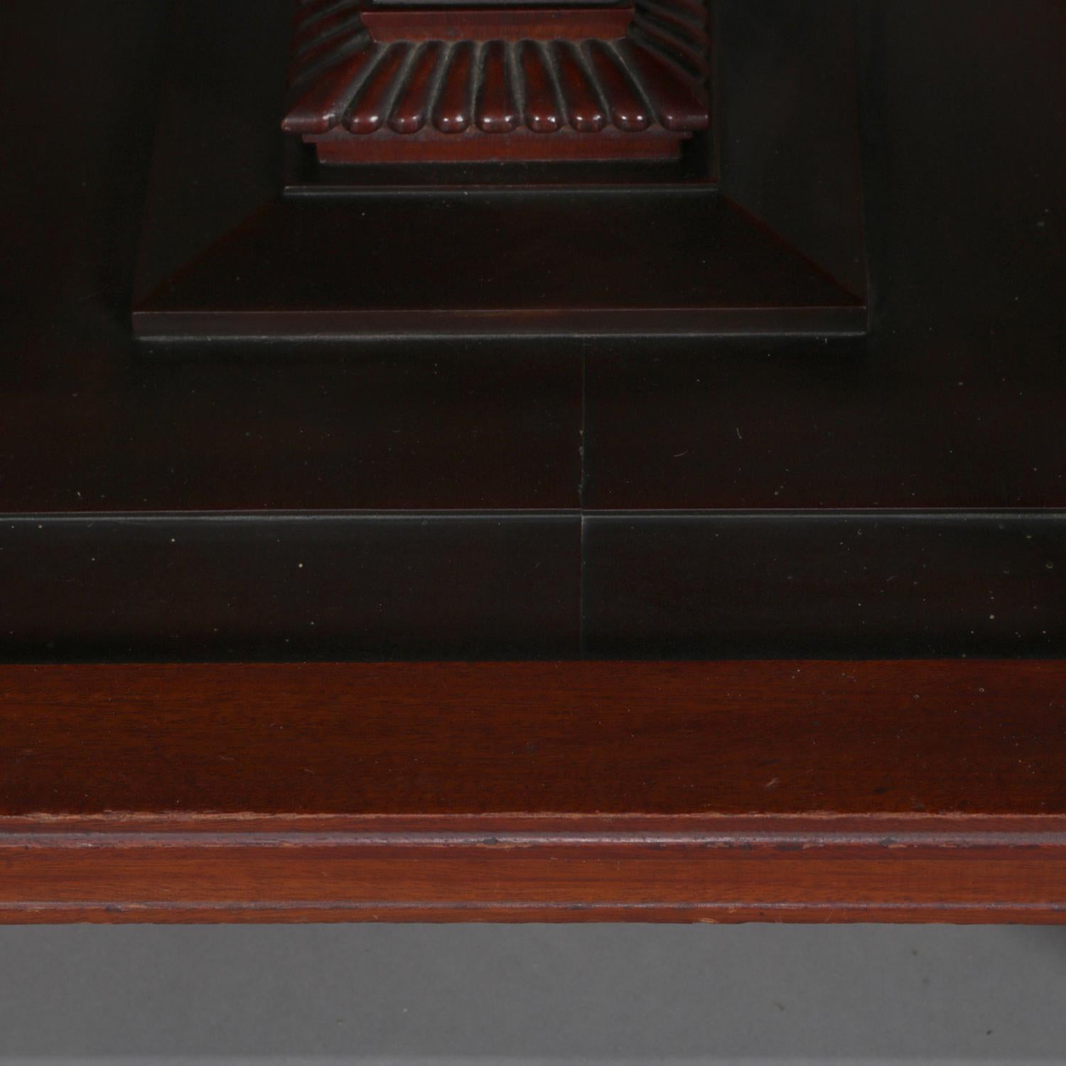Antique Eastlake Carved Mahogany Regina Music Box Table with Paw Feet 4