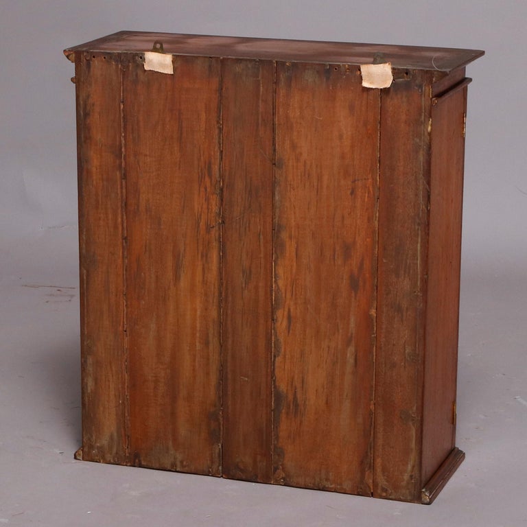 Antique Eastlake Carved Walnut 2Door Hanging Wall 19th