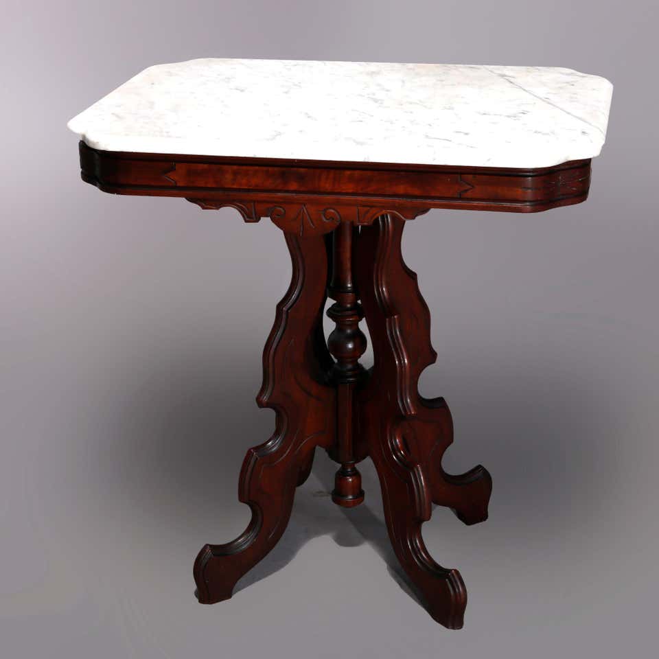 Antique Carved Giltwood Marble Top Table For Sale at 1stDibs