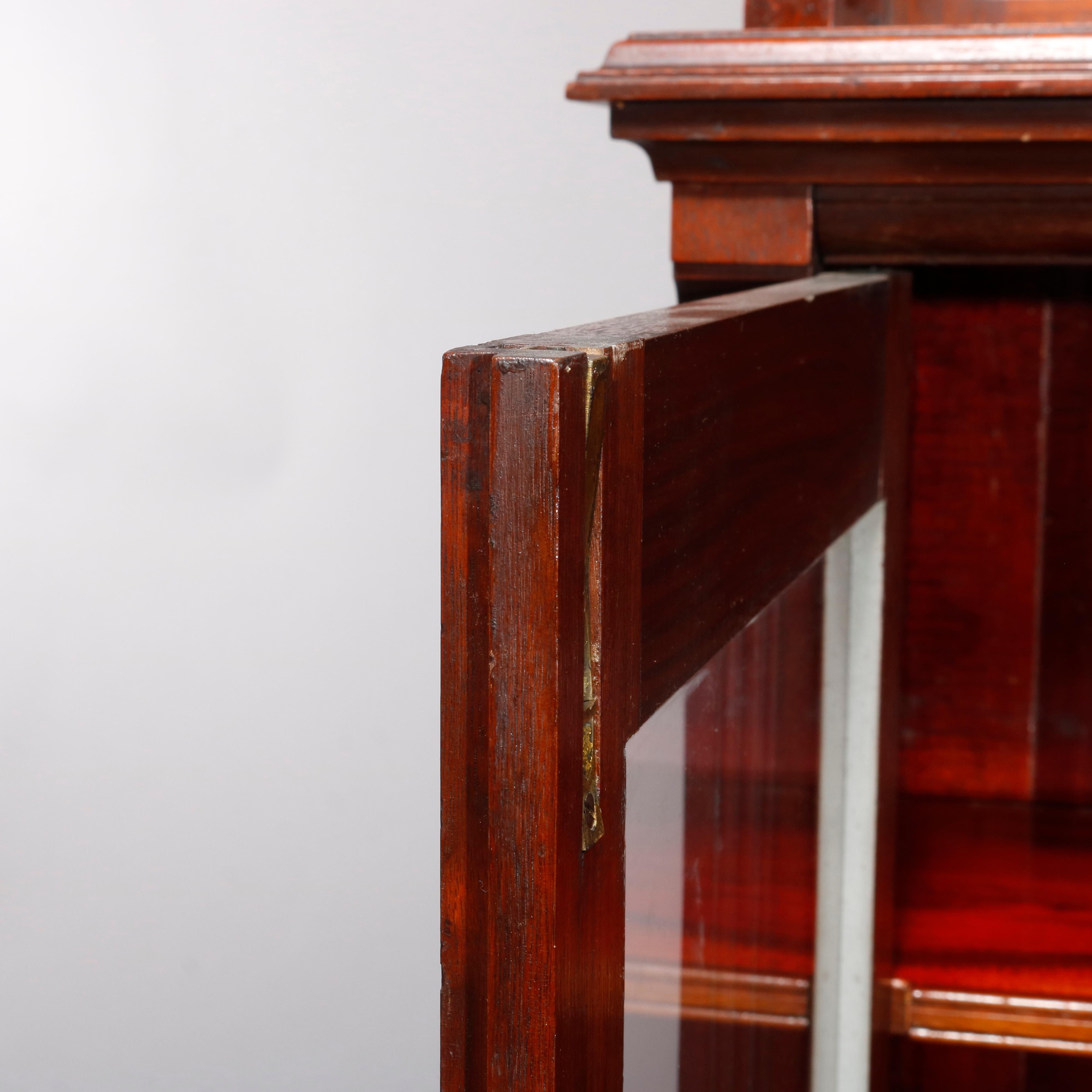Antique Eastlake Carved Walnut Mirrored Two-Door Bookcase, circa 1890 9