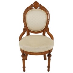 Used Eastlake Chair, Walnut, Upholstered Parlour Chair, America 1890, B2709