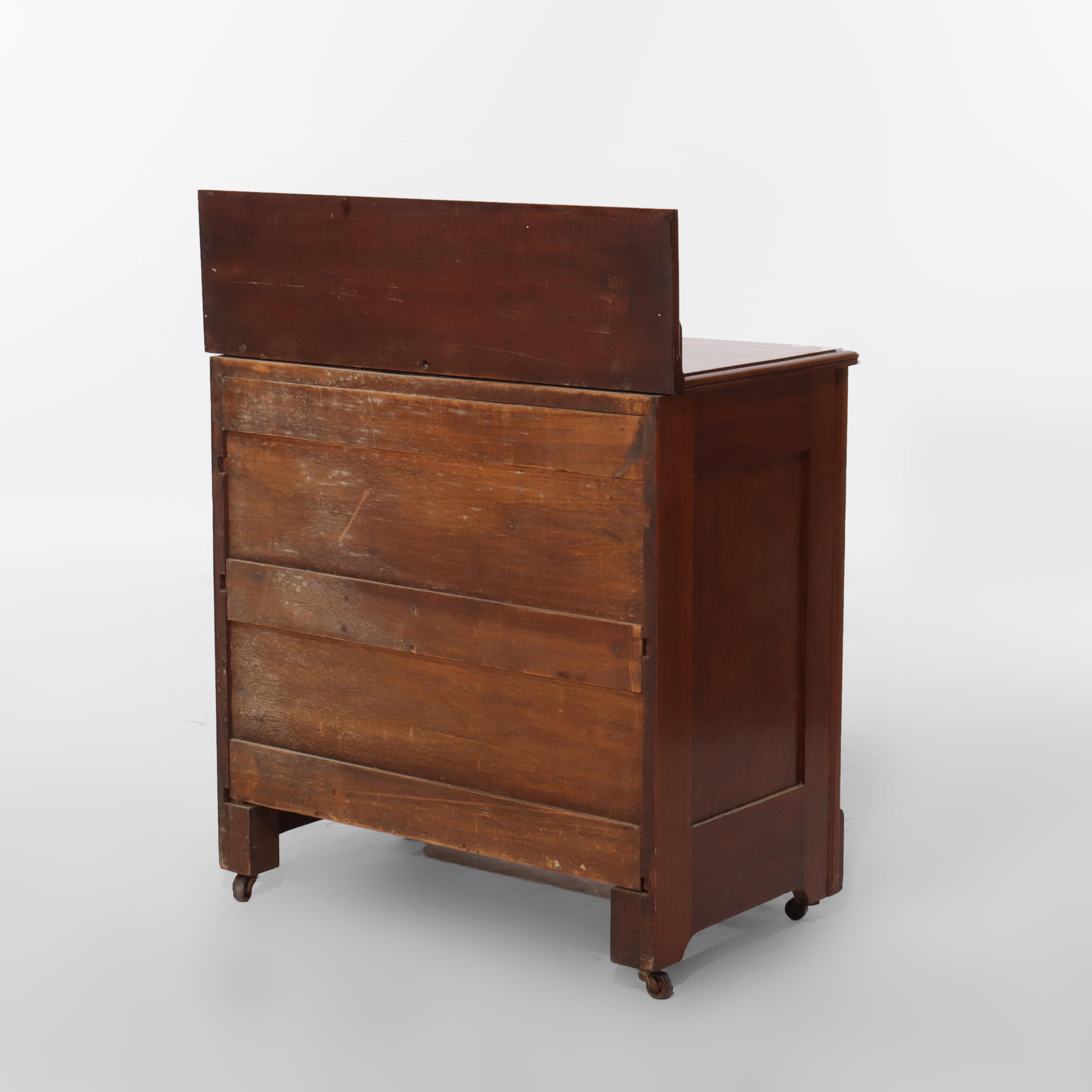 Antique Eastlake Chip Carved Cherry Washstand With Backsplash c1880 For Sale 8