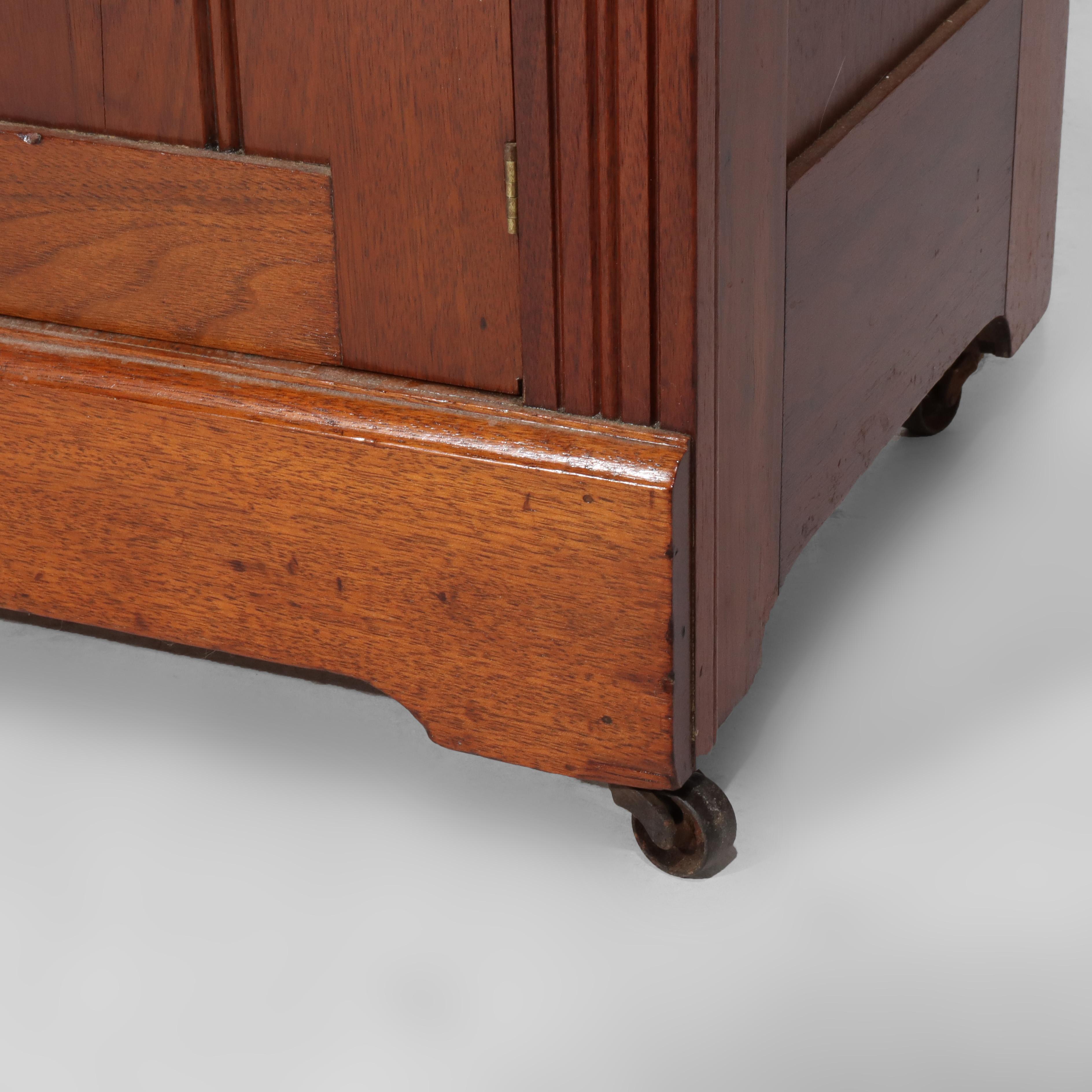 Antique Eastlake Chip Carved Cherry Washstand With Backsplash c1880 For Sale 1