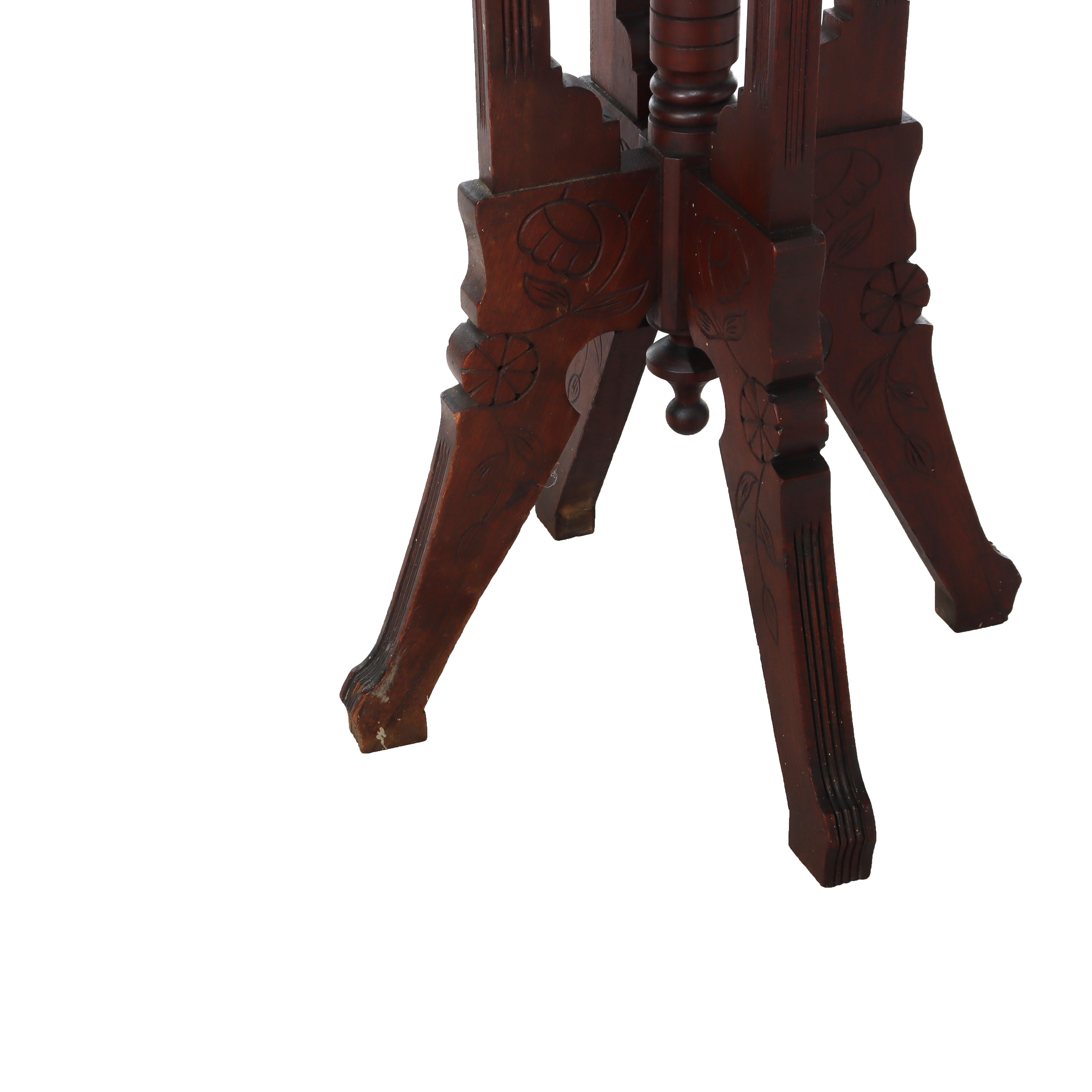 Meuble ancien à plateau en marbre sculpté Eastlake Chip C1900

Mesures - 30 1/4