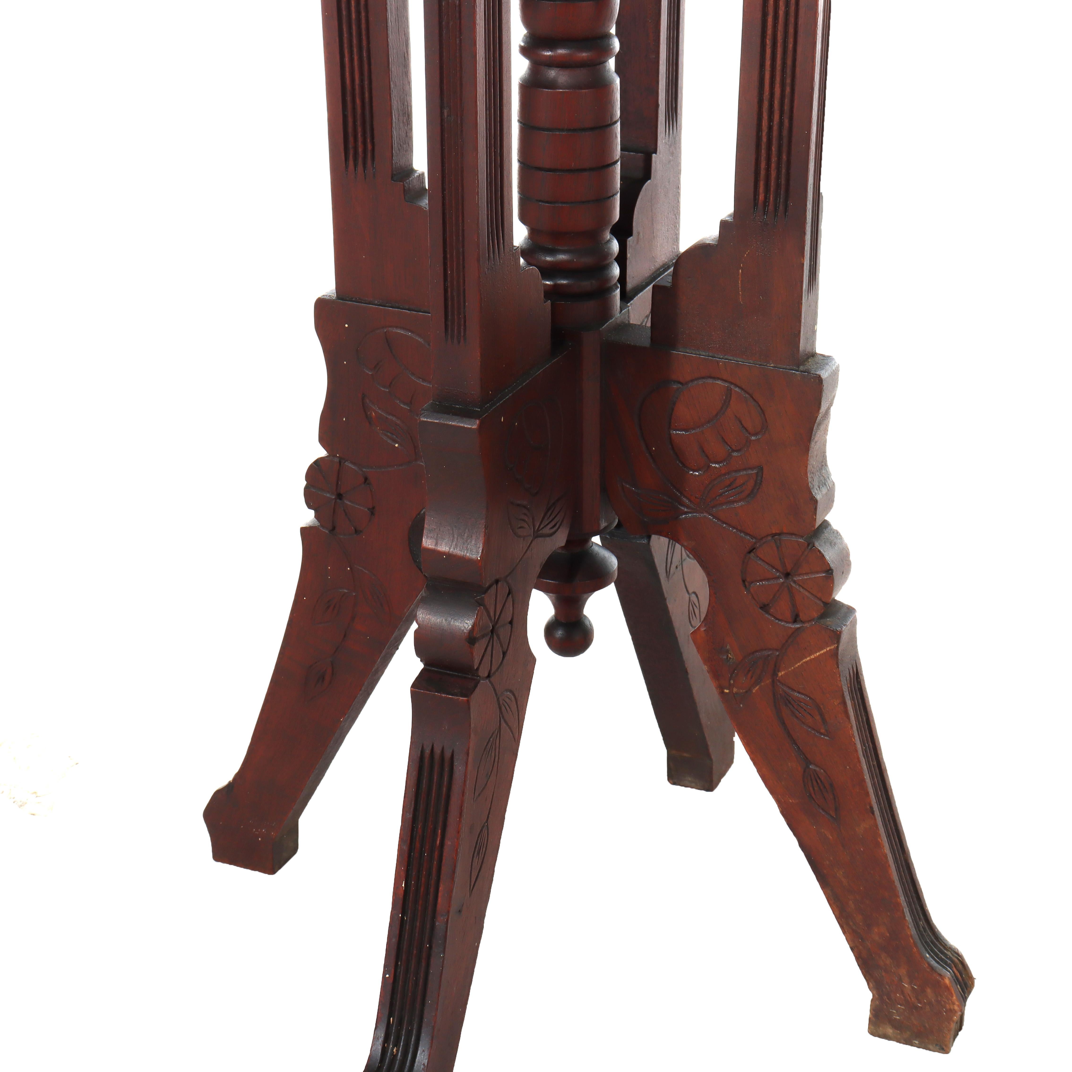 Meuble ancien à plateau en marbre sculpté Eastlake Chip C1900 en vente 4