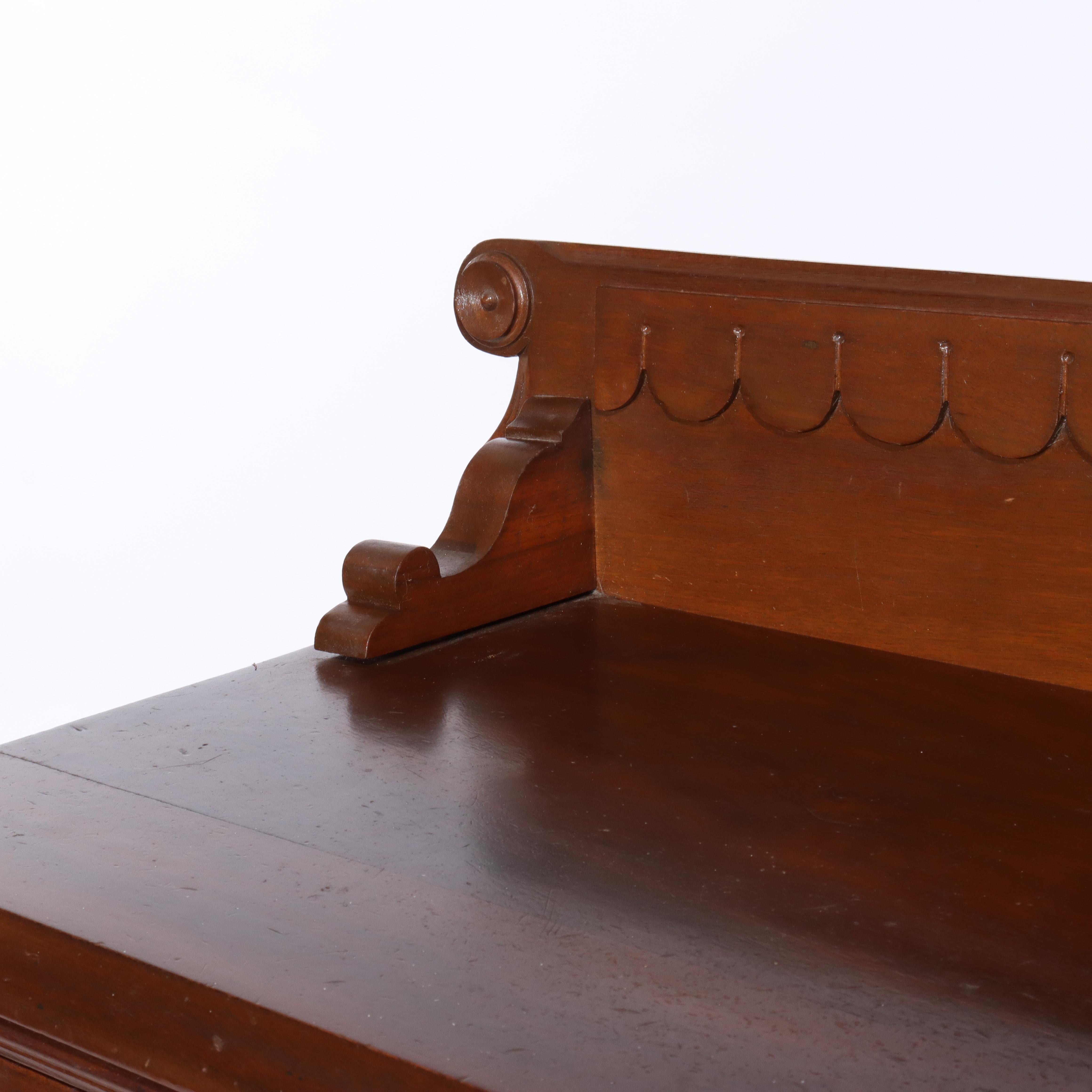 19th Century Antique Eastlake Chip Carved Walnut Three Drawer Washstand C1890 For Sale