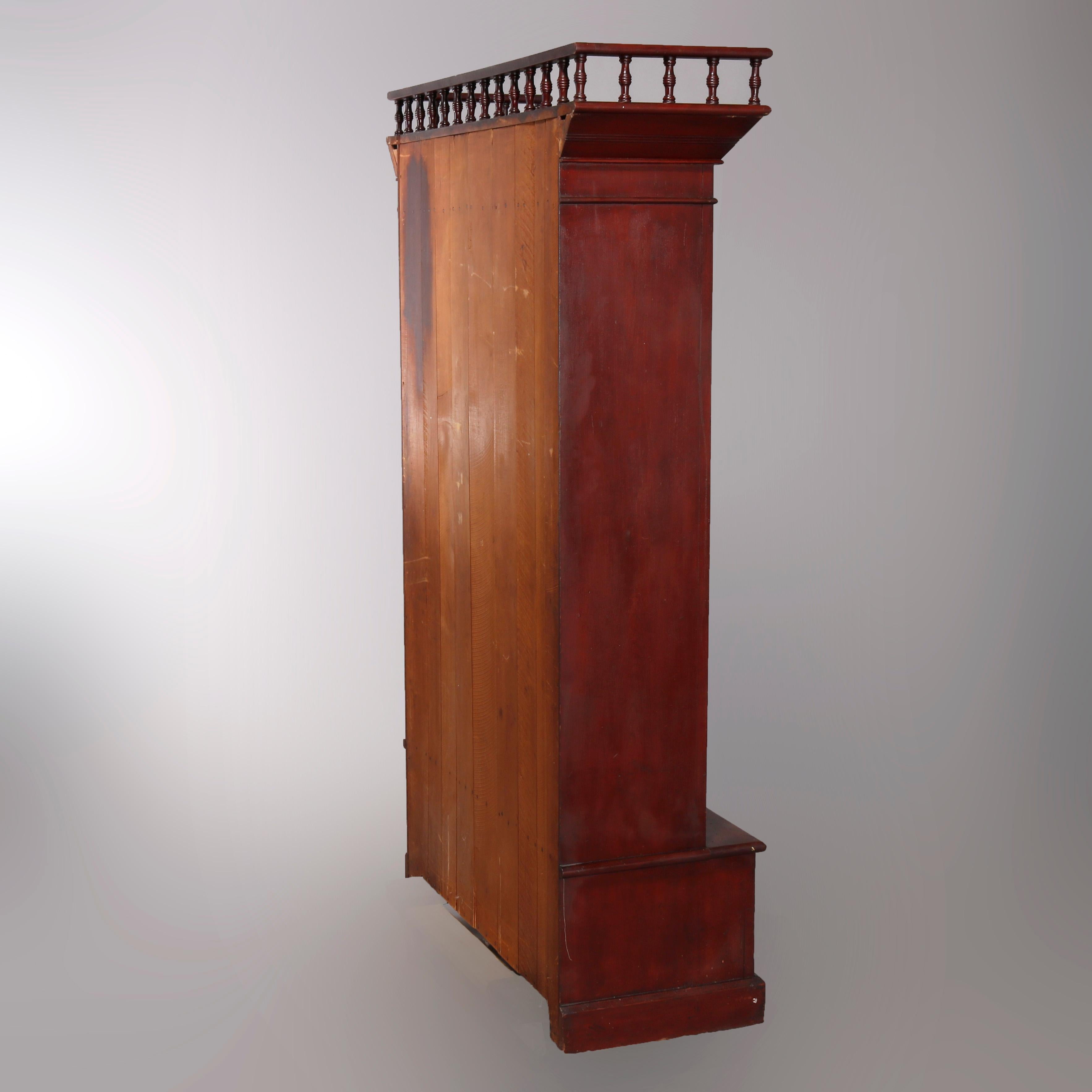 Antique Eastlake Mahogany Two-Door Bookcase, circa 1900 4
