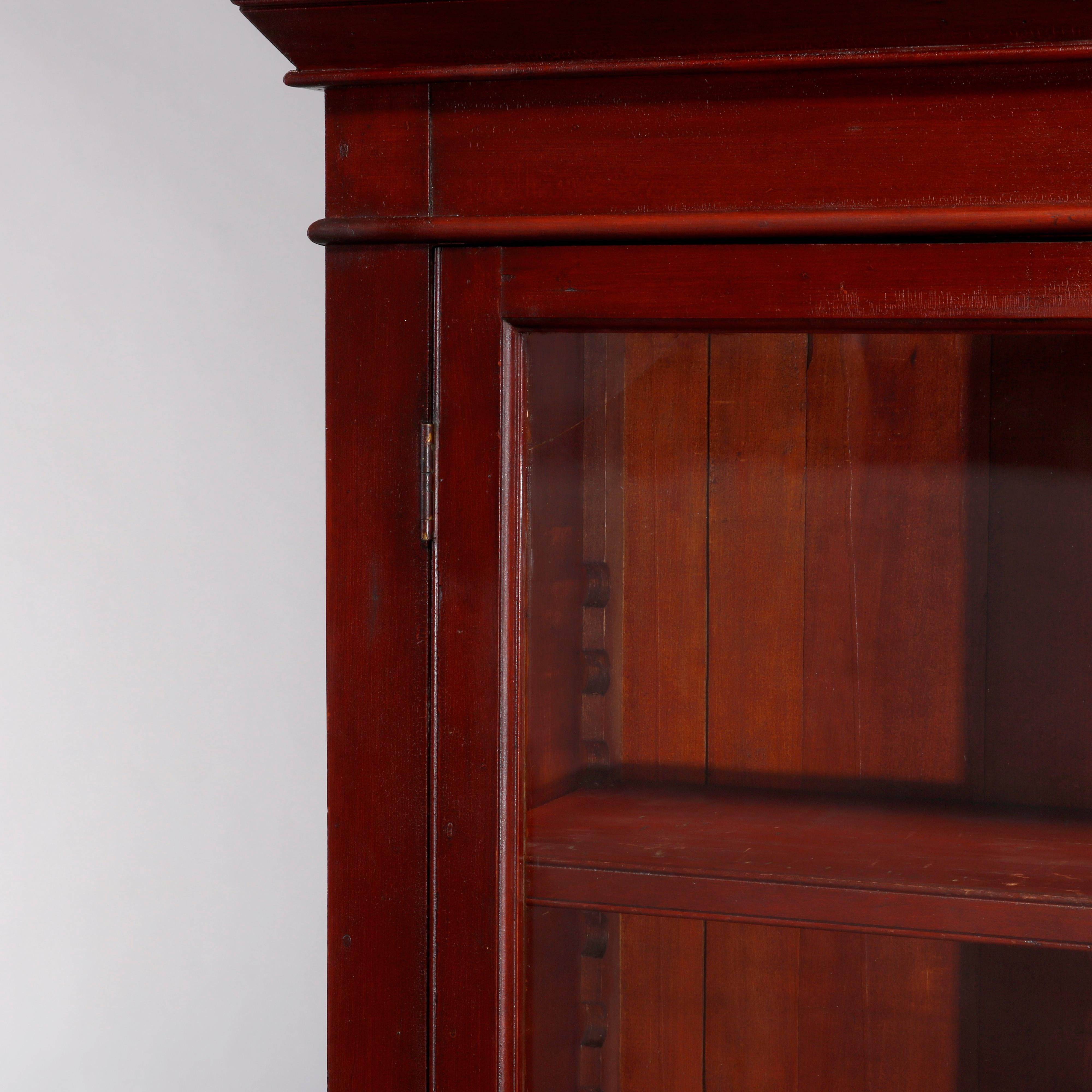 American Antique Eastlake Mahogany Two-Door Bookcase, circa 1900
