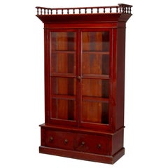 Antique Eastlake Mahogany Two-Door Bookcase, circa 1900