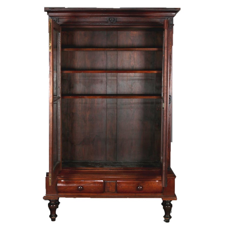 Antique Eastlake Mahogany TwoDoor Bookcase, circa 1910 at 1stDibs