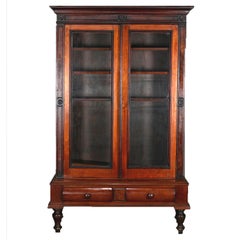 Antique Eastlake Mahogany Two-Door Bookcase, circa 1910