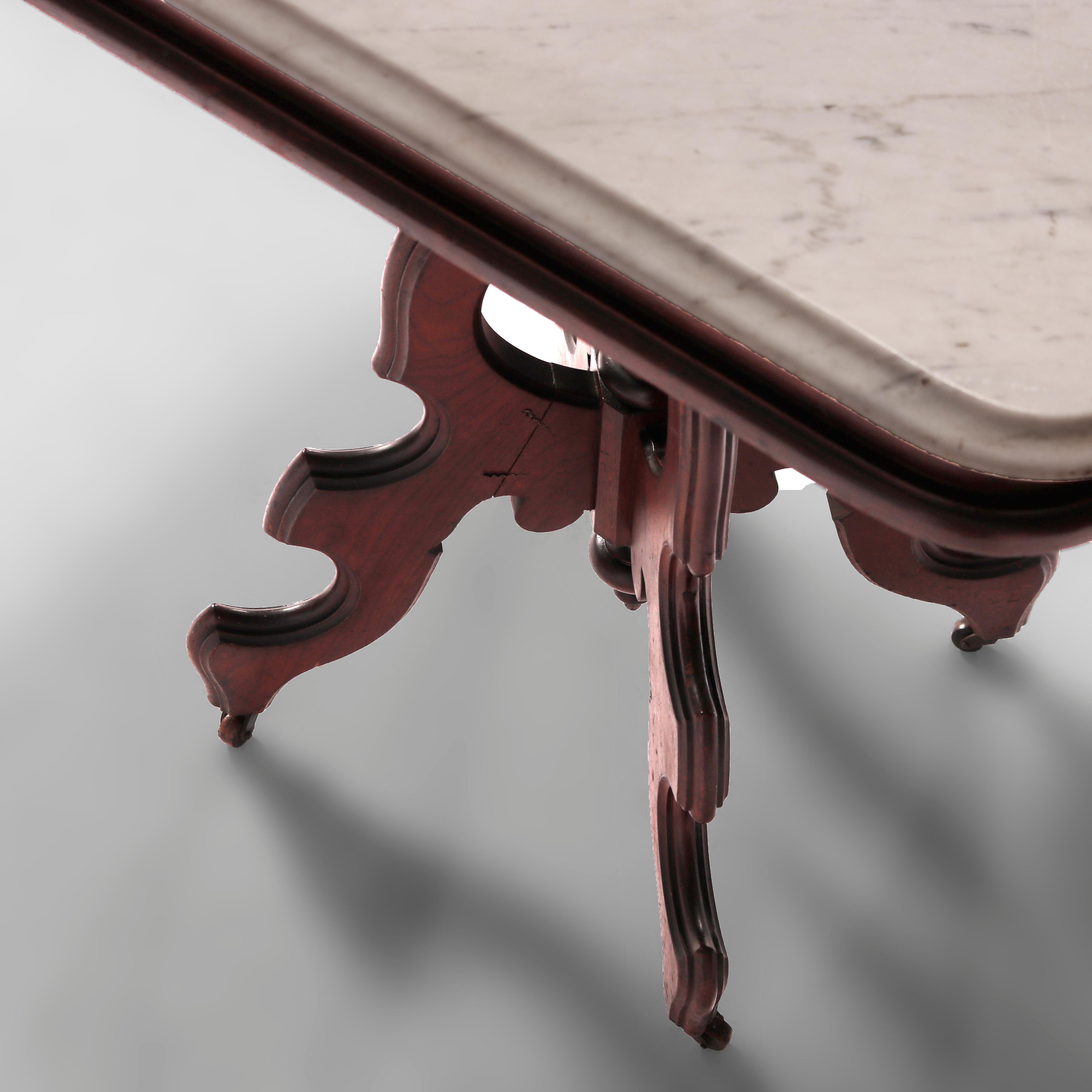 Antique Eastlake Marble Top Parlor Table, Circa 1890 For Sale 2